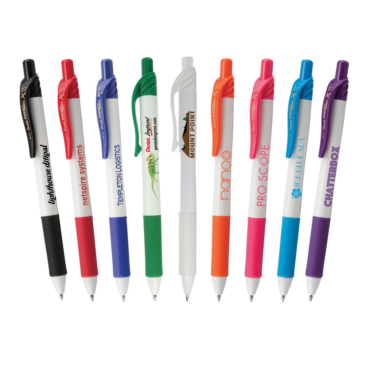 EnerGel-X® White Barrel Retractable Gel Ink Pen - Full Color
