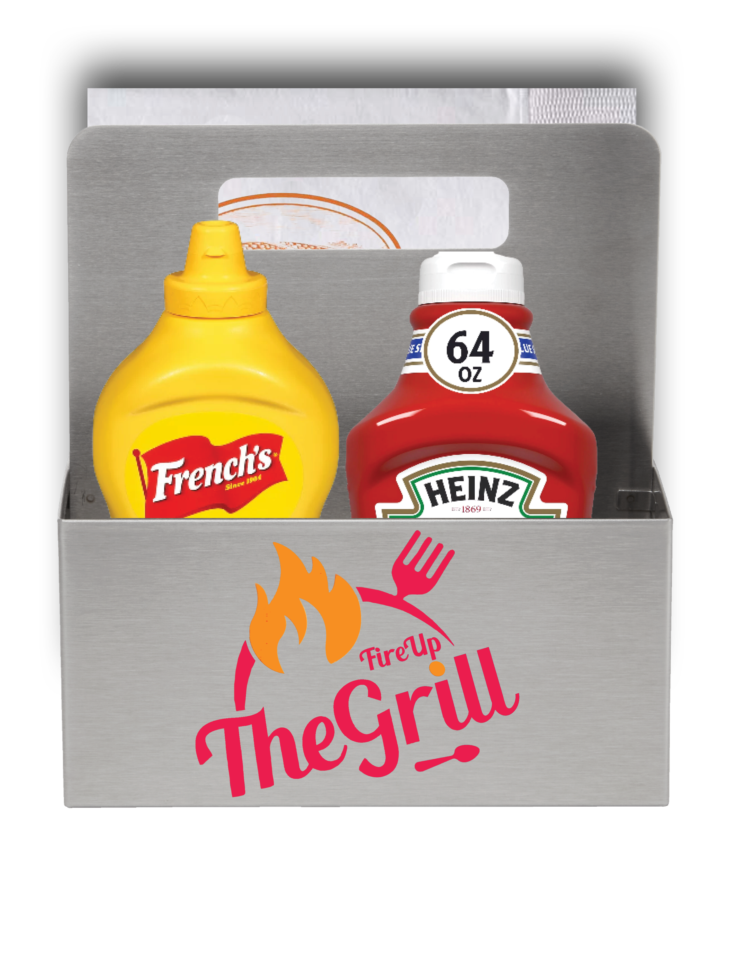Stainless Steel Condiment Caddy w/Handle 2