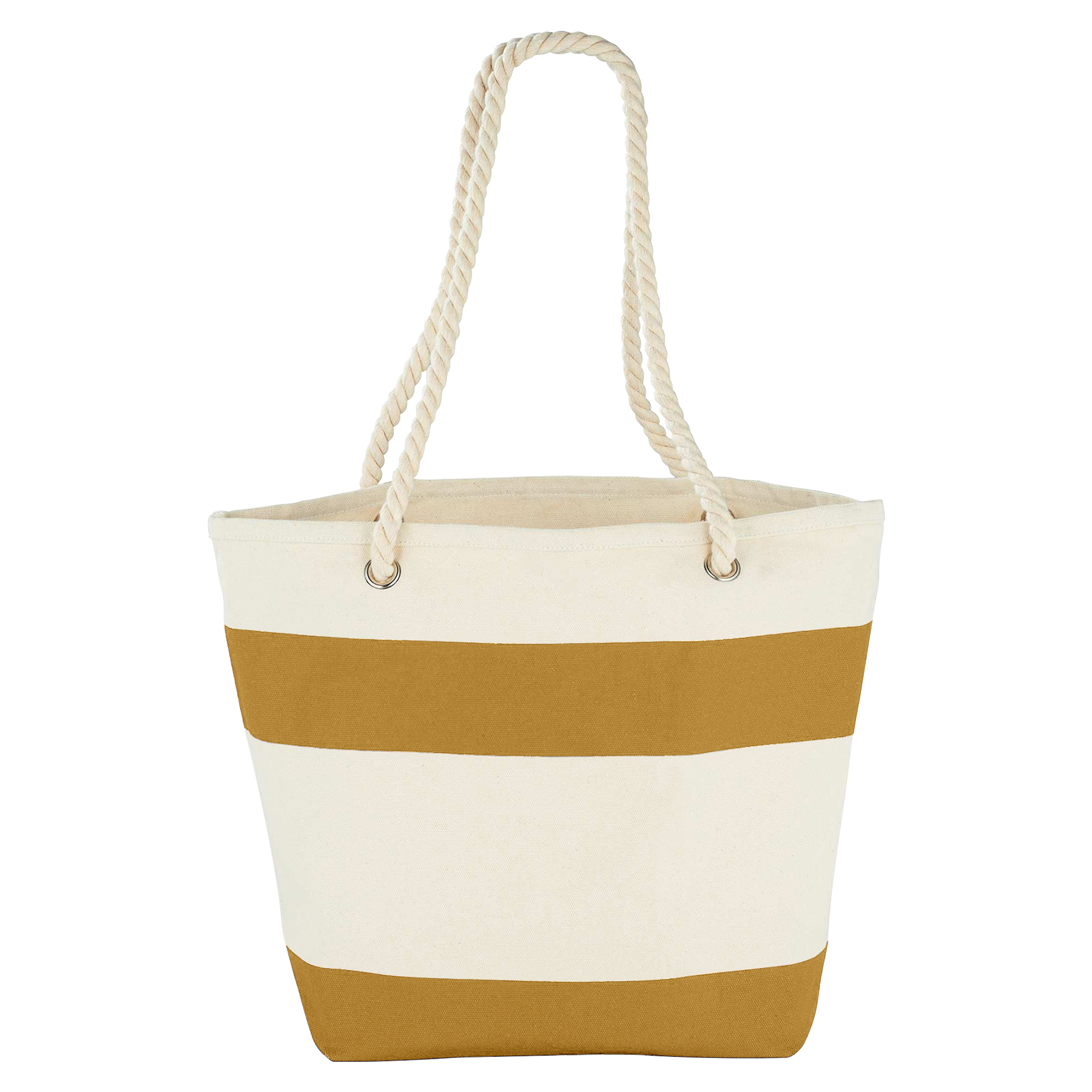 12oz Cotton Canvas Capri Stripes Shopper Tote With Rope Handle 1