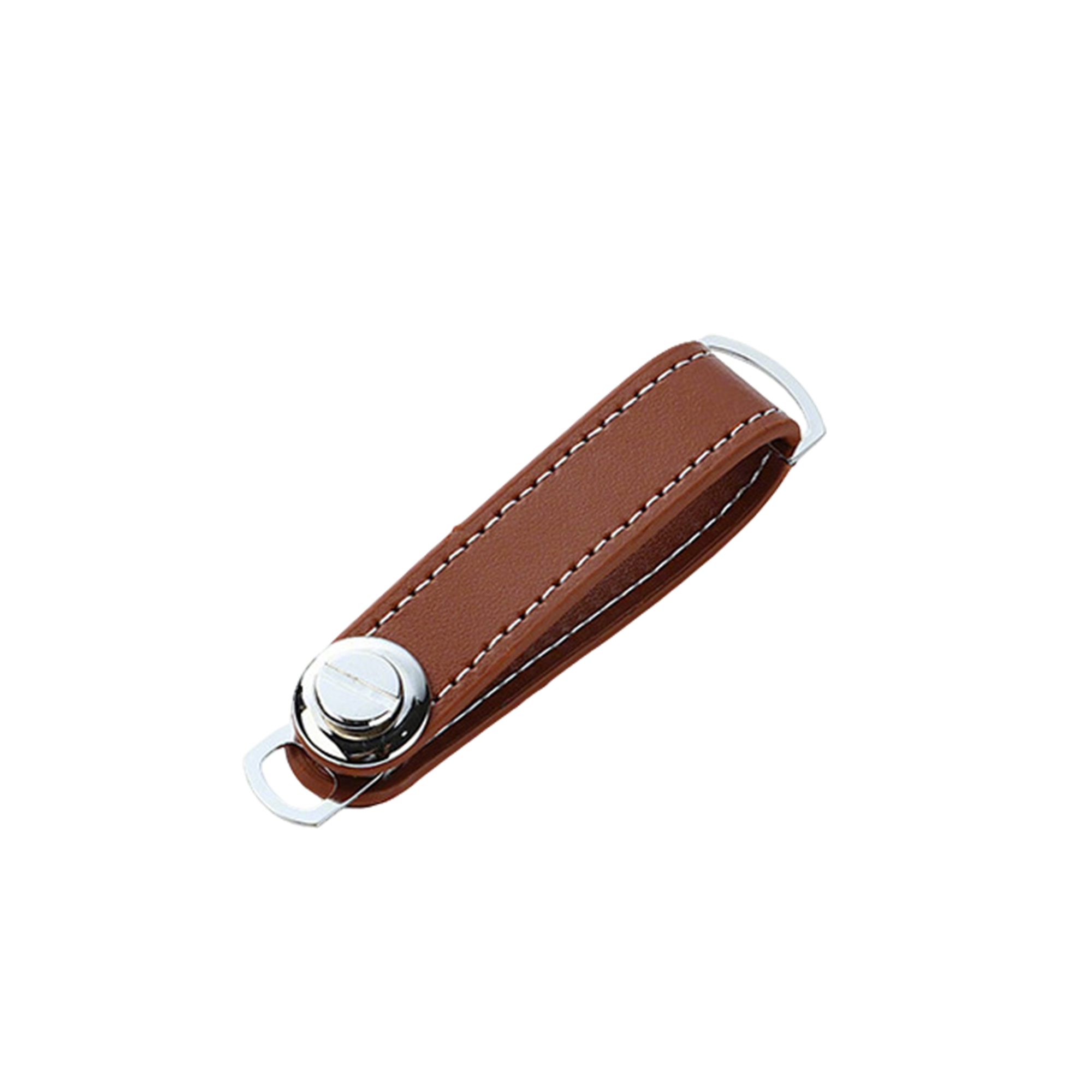 Leather And Metal Key Ring With Polished Detail 5