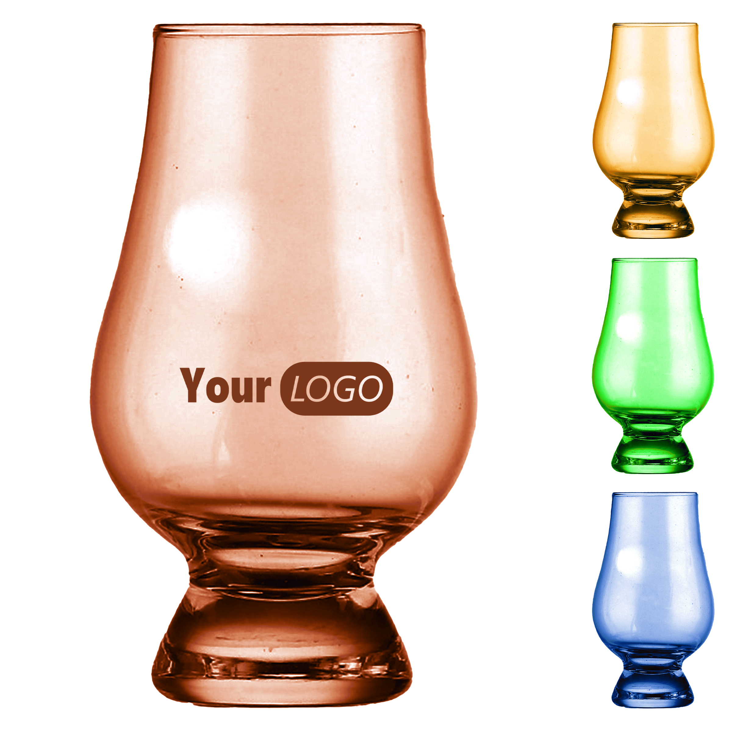 Glass Colored Tulip Whisky Glass With Custom Logo Option 2