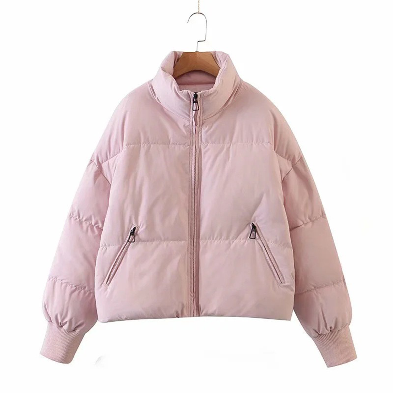Women's Winter Long Sleeve Zip Puffer Jacket 5