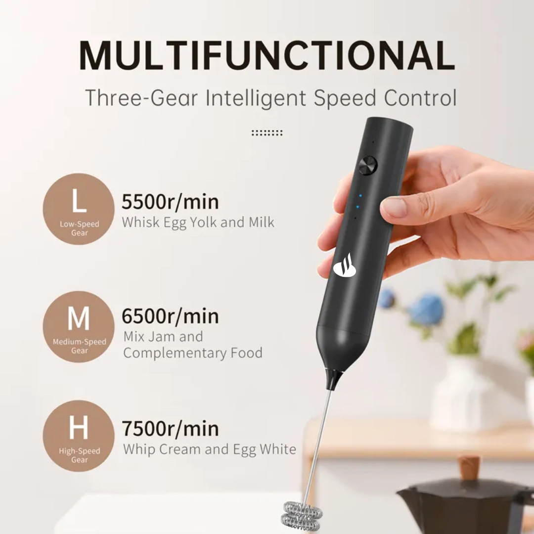 CafePro Electric Milk Frother – Rechargeable with 3 Speed Settings 11