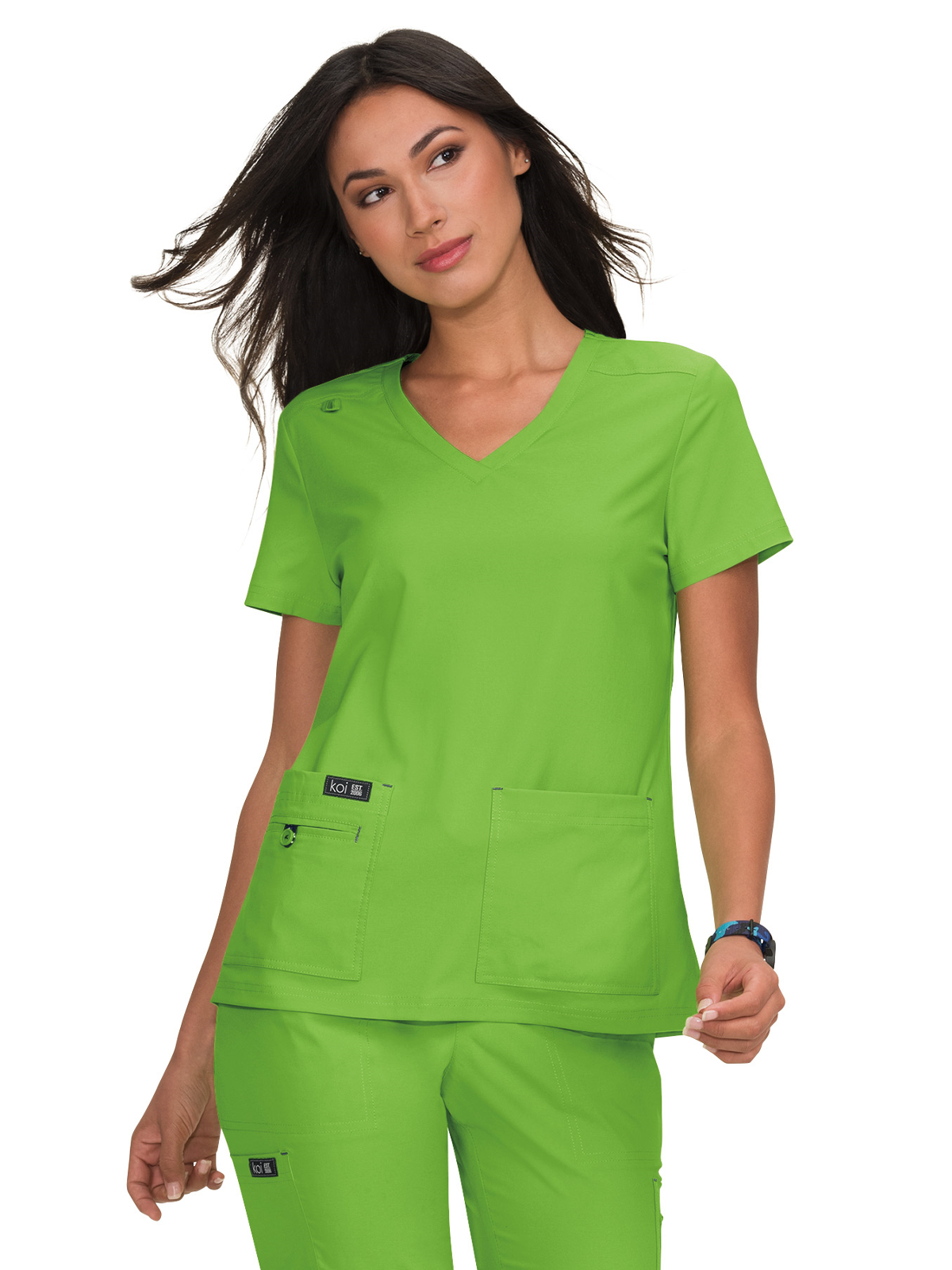 koi - Basics - Women's Four-Pocket Stretch V-Neck Becca Top 70