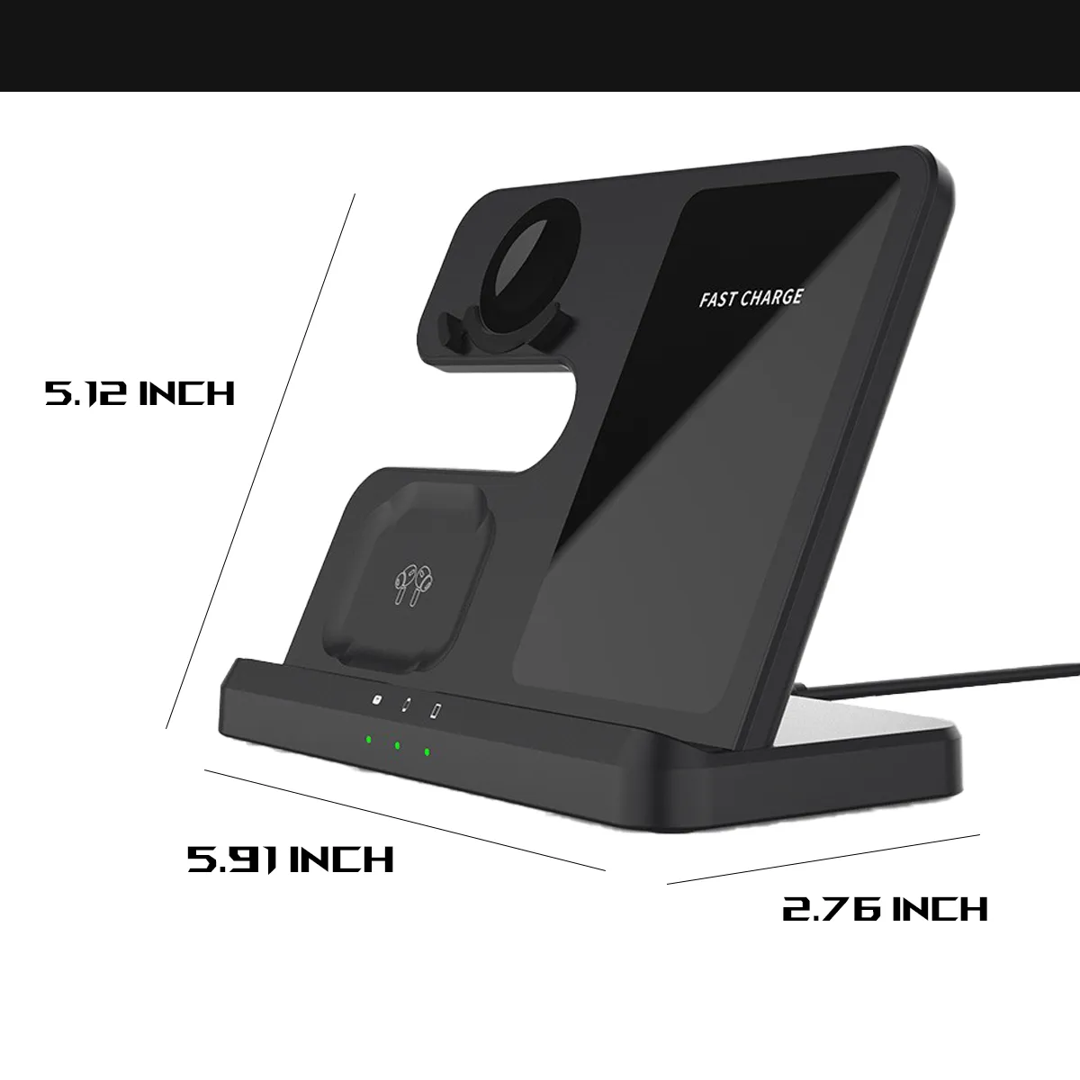 3 In 1 Dual Angle Fast Wireless Charging Stand For Samsung 3