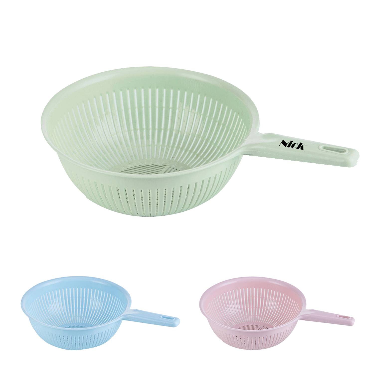 Plastic Round Hollowed Out Dishwashing Basket with Handle 7