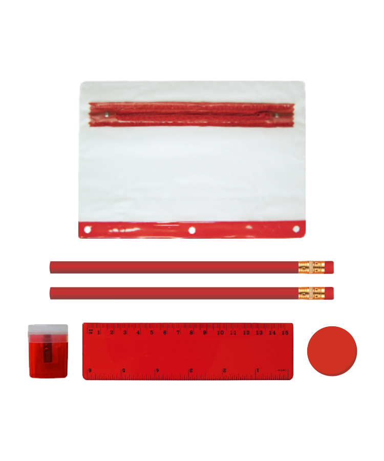 School Kit - Eco Pencils - Sharpener - Ruler - Round Eraser 5