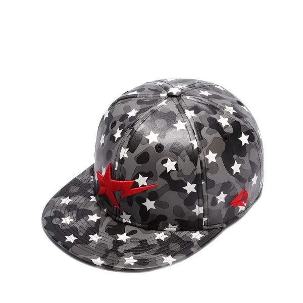 Custom All Over Print Leather Snapback Hat 4