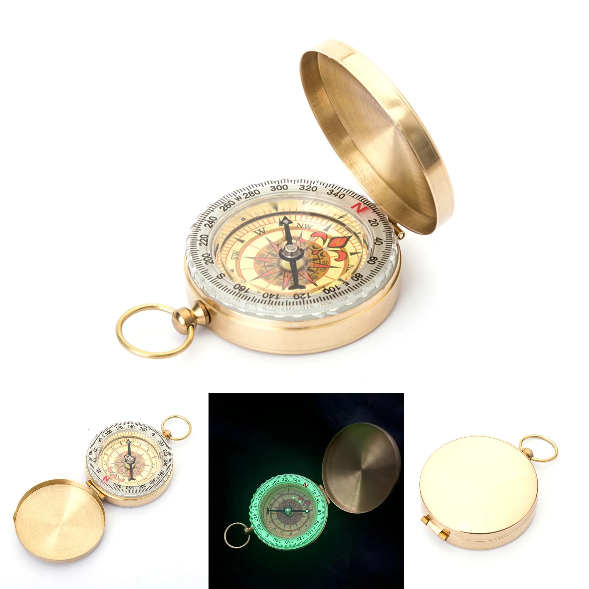 Promotional Survival Luminous Compass Keychain