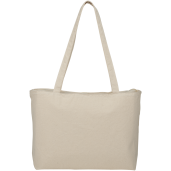 Zippered 12oz Cotton Canvas Shopper Tote 30