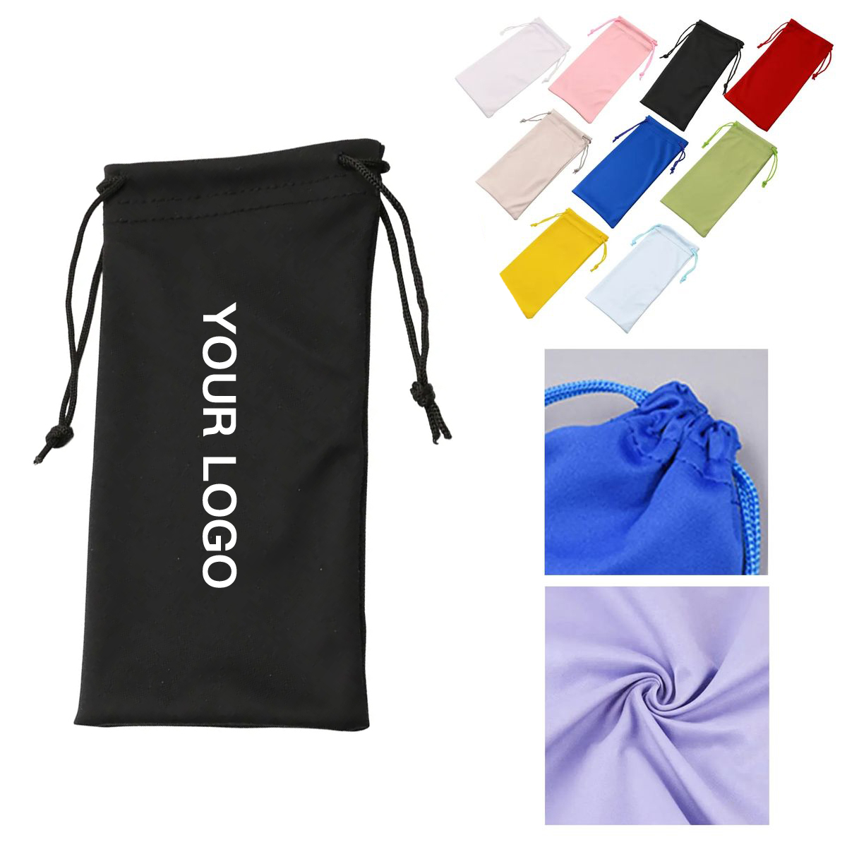 Microfiber Eyeglass Pouch With Drawstring Closure 11