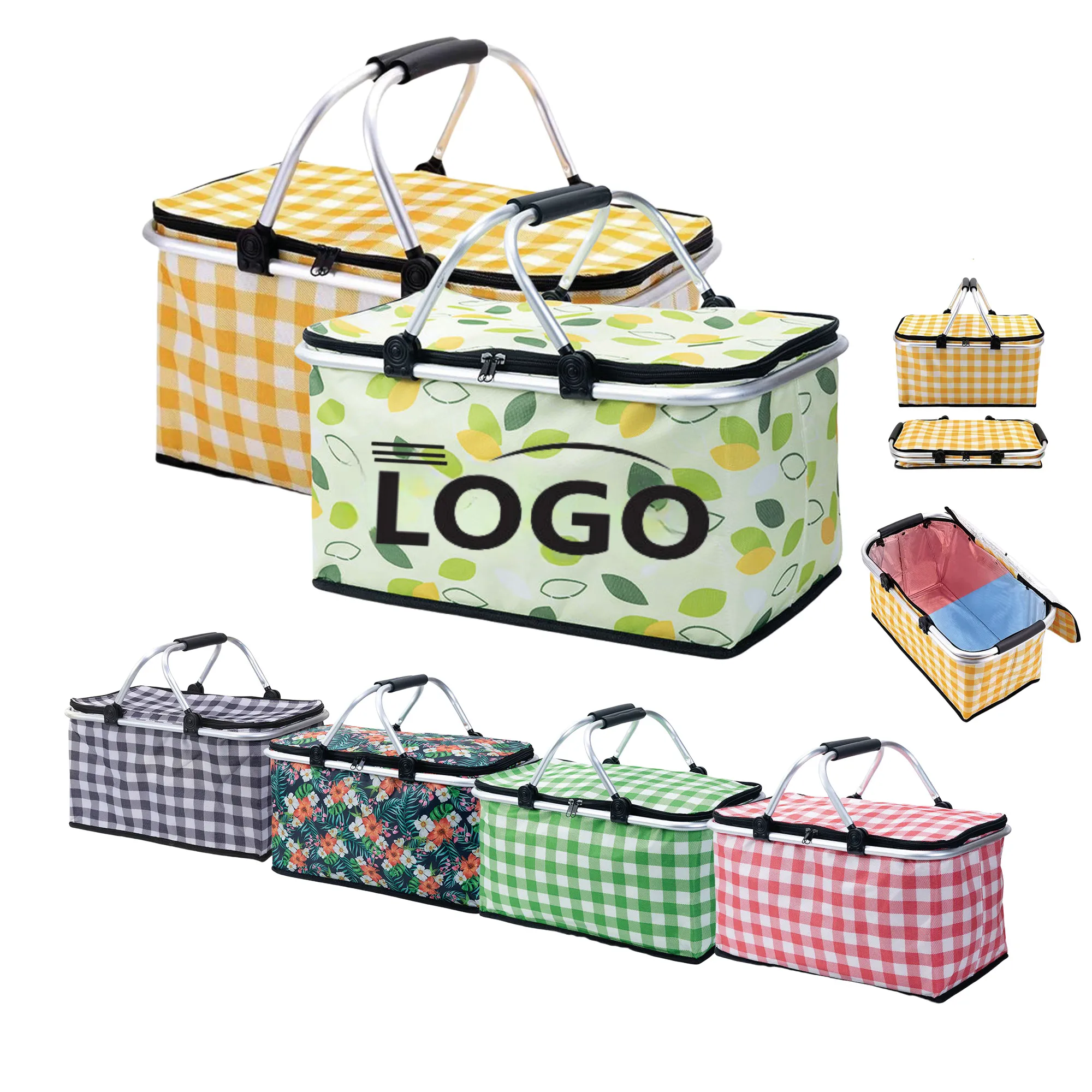 Foldable Insulated Cooler Bag Picnic Basket 1