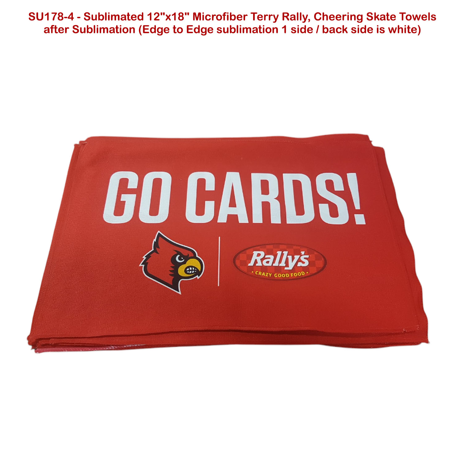 24 Hr Express Ship - Colored Microfiber Dri-Lite Terry Rally, Sports, Skate Towel, 12x18, sublimated 8