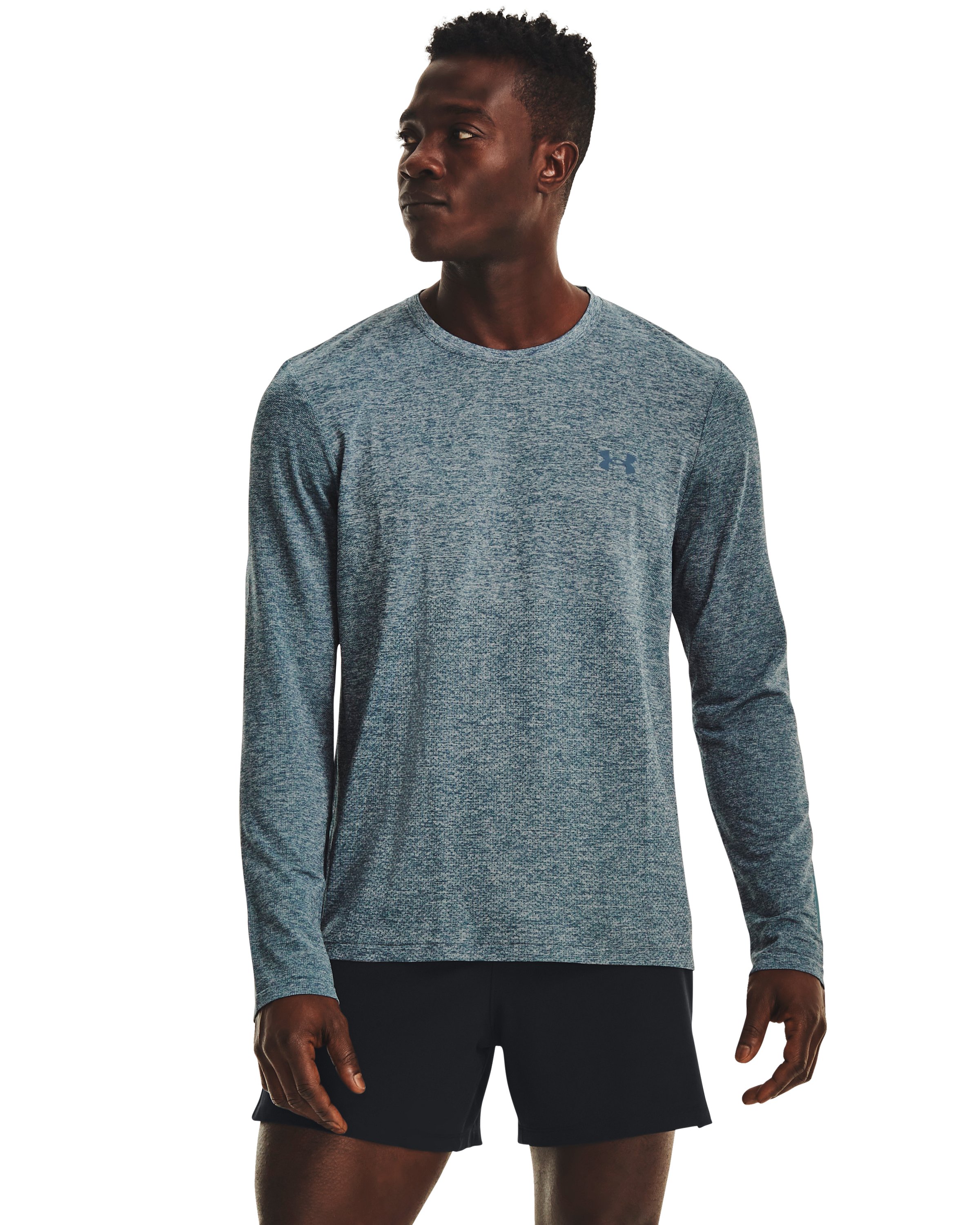 UA Seamless Stride Men's Long Sleeve, custom athletic wear with logo imprint 3