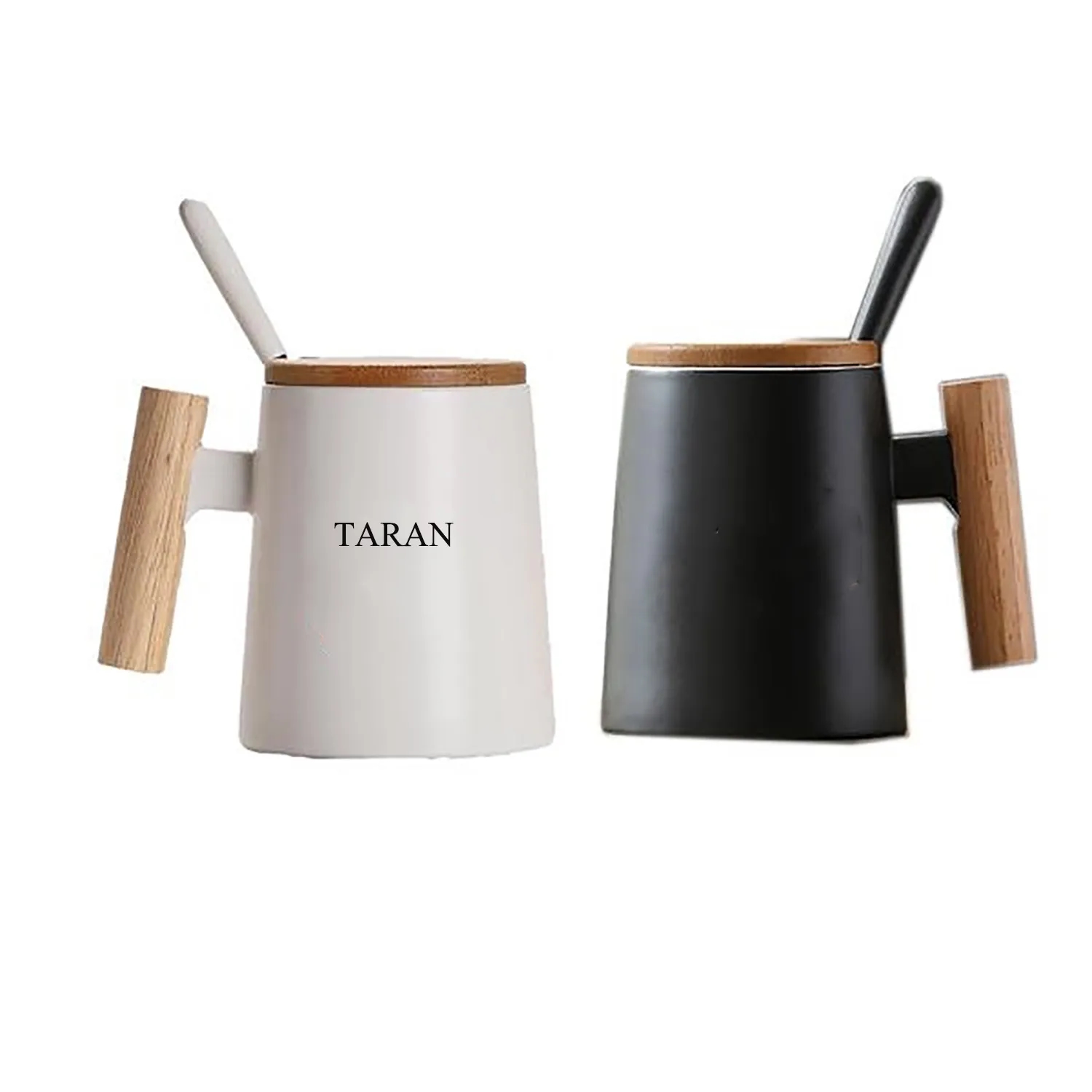 Ceramic Mug Cup With Wooden Handle 1