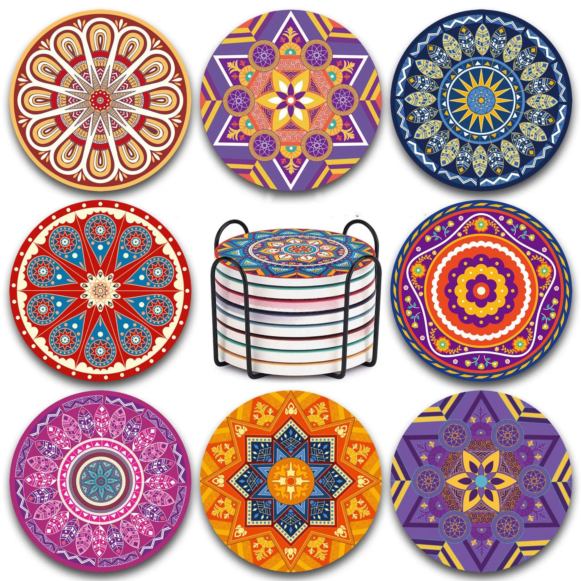 Full Color Imprint Square Round Ceramic Coaster 2