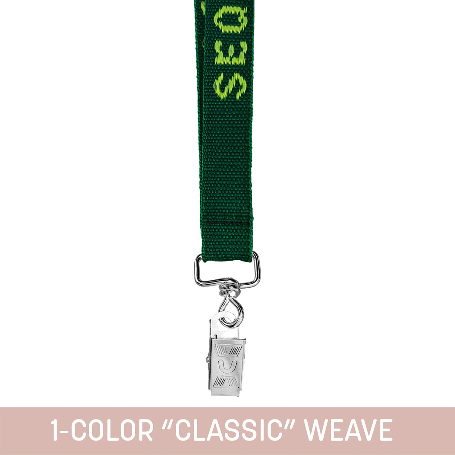3/4" Woven Lanyard w/ Swivel Bulldog Clip - "Classic" Weave 4