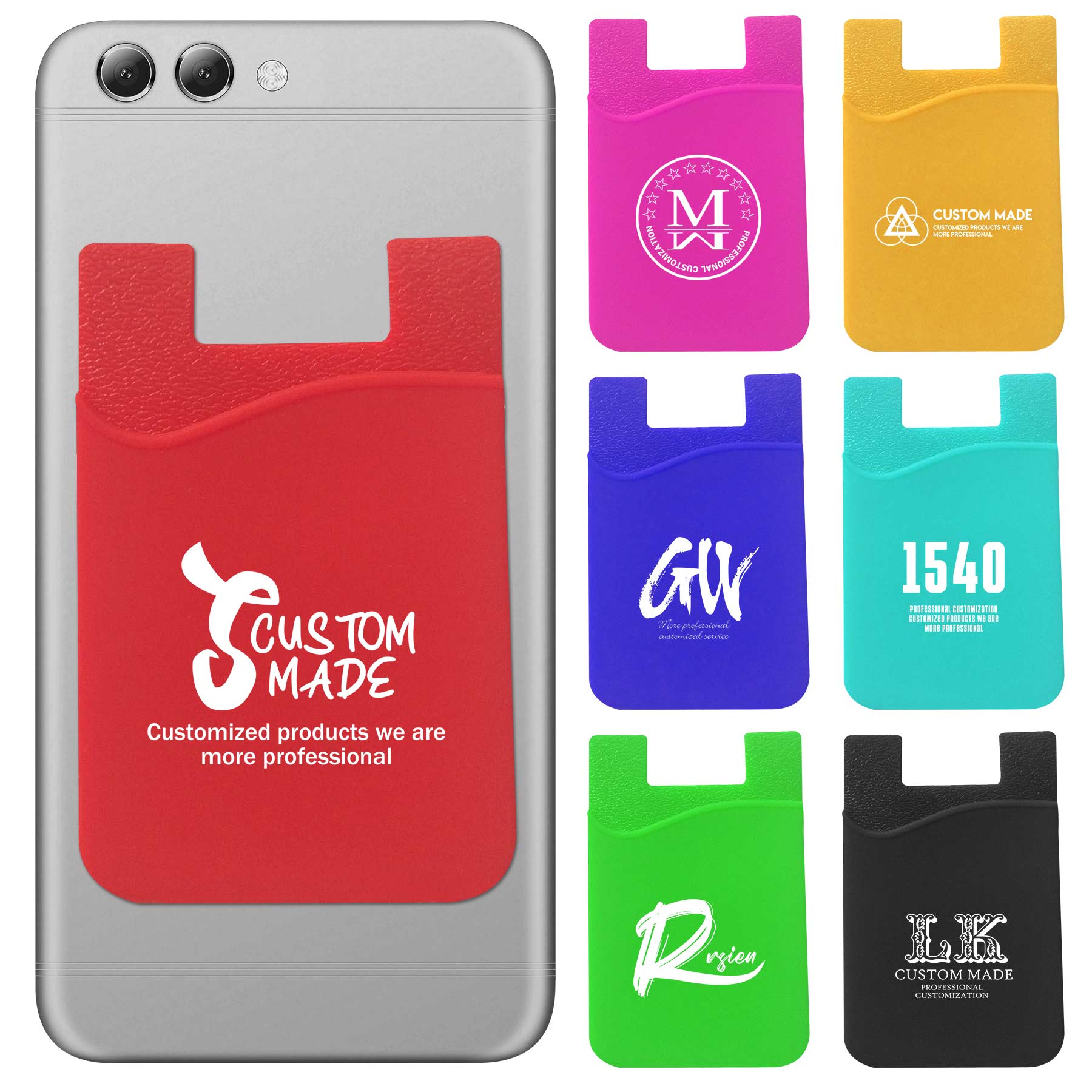 Silicone Phone Card Wallet with Back Sticker 2