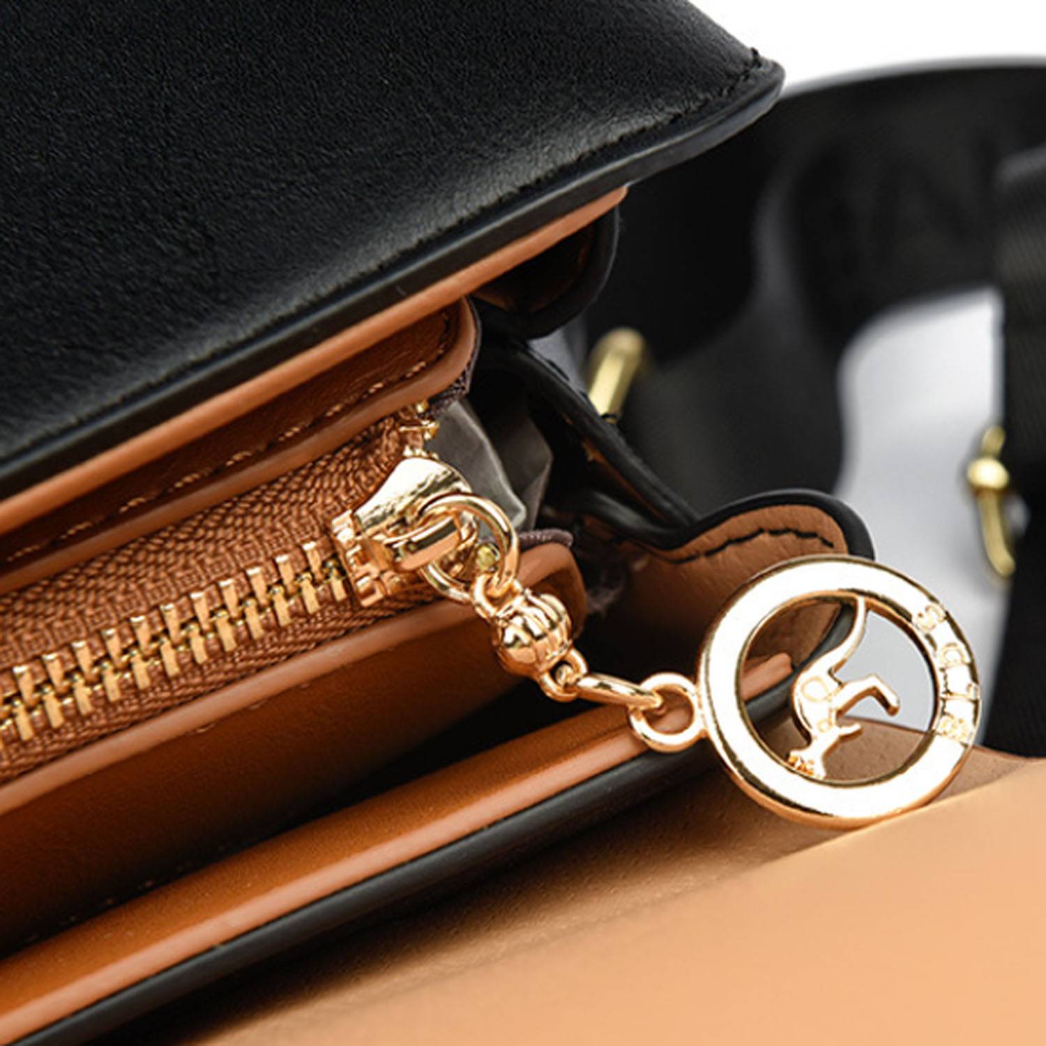 Women Compact PU Leather Backpack w/ Double Lock Clasp 11