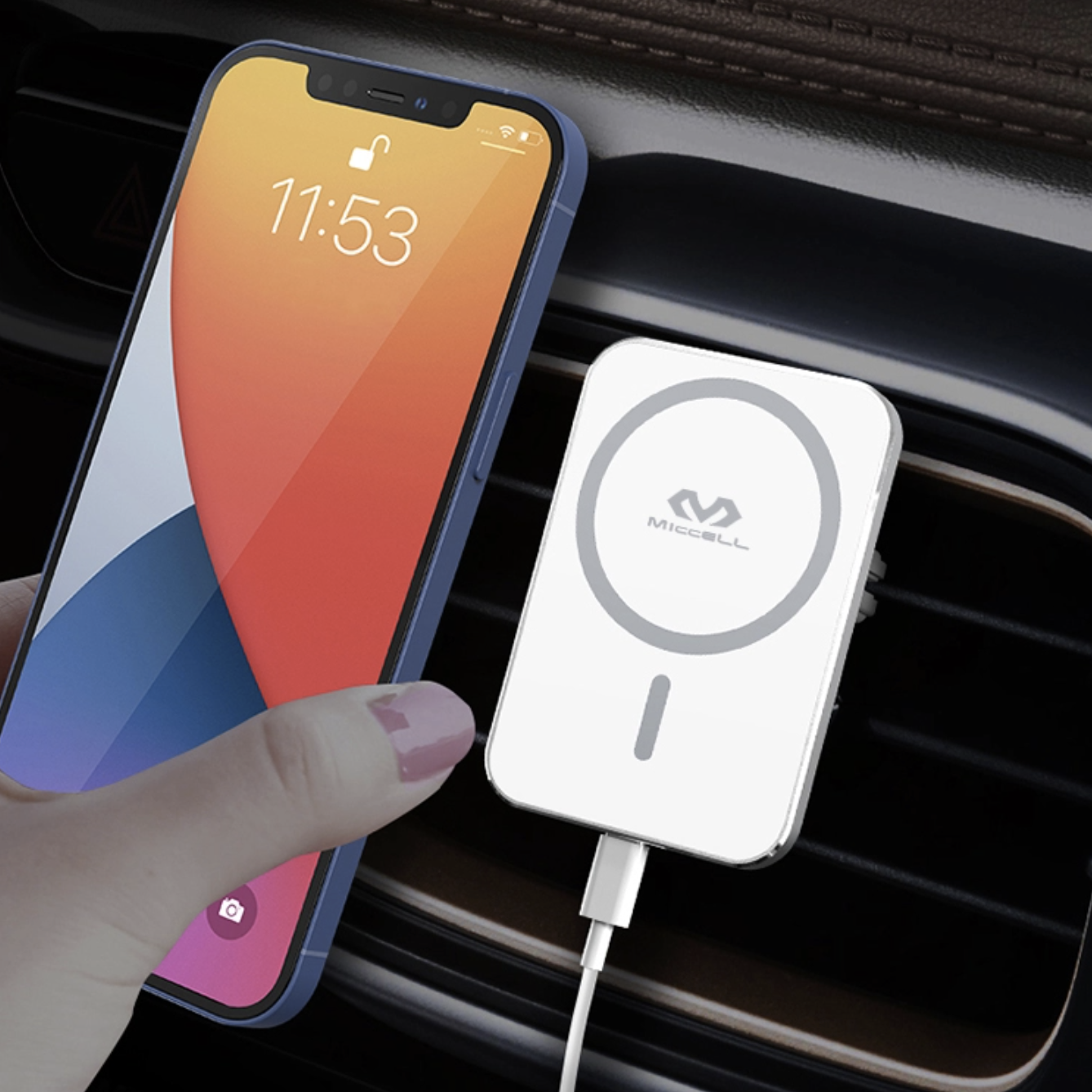 Miccell MagVent 15W Magnetic Car Charger 4