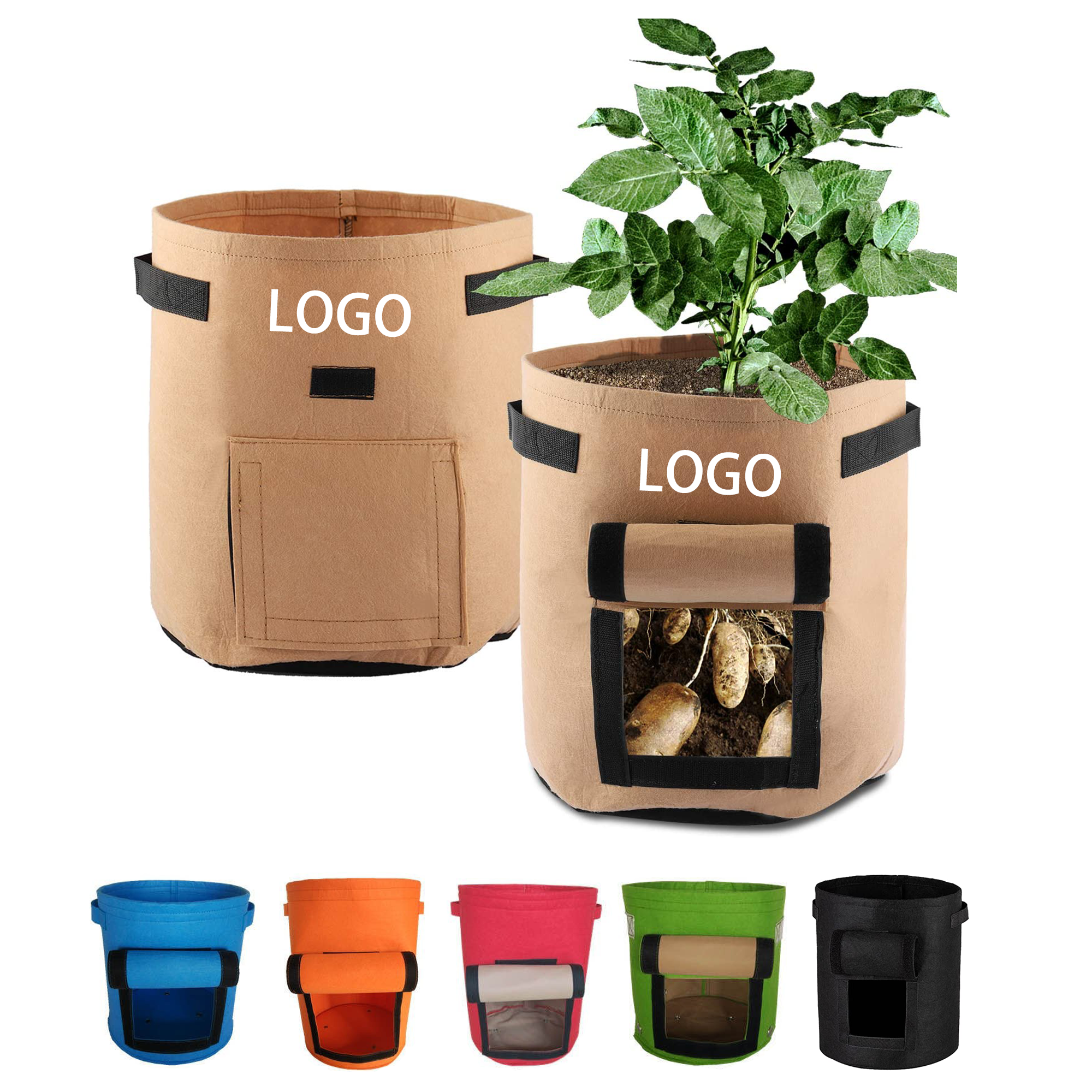 7 Gallons Non-woven Vegetable Grow Bag With Handle MOQ 50pcs