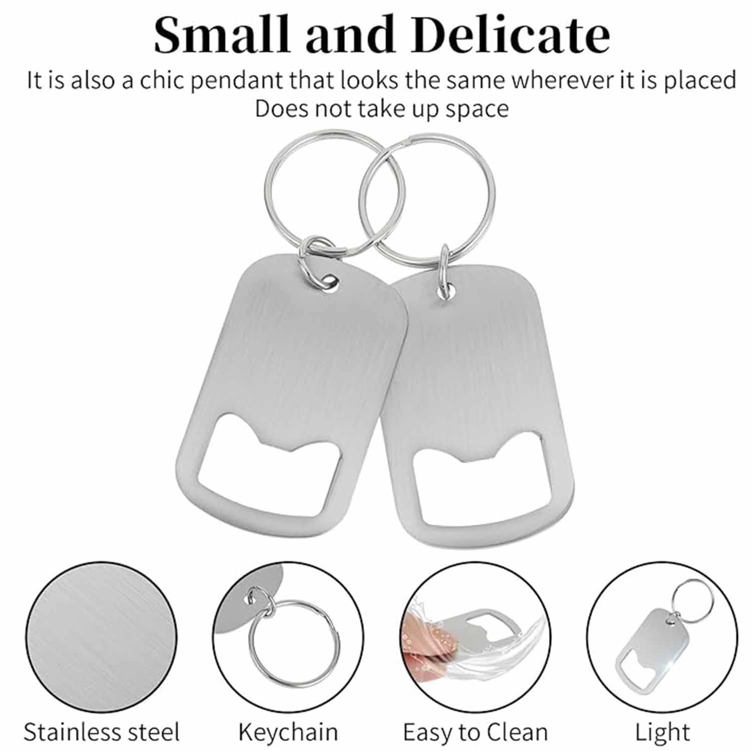 Stainless Steel Flat Beer Bottle Opener Keychain 5