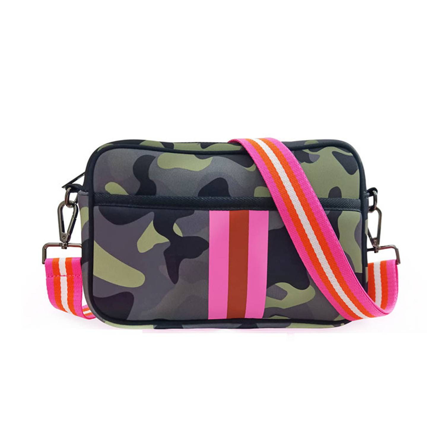 Waterproof Striped Neoprene Crossbody Bag for Travel 5