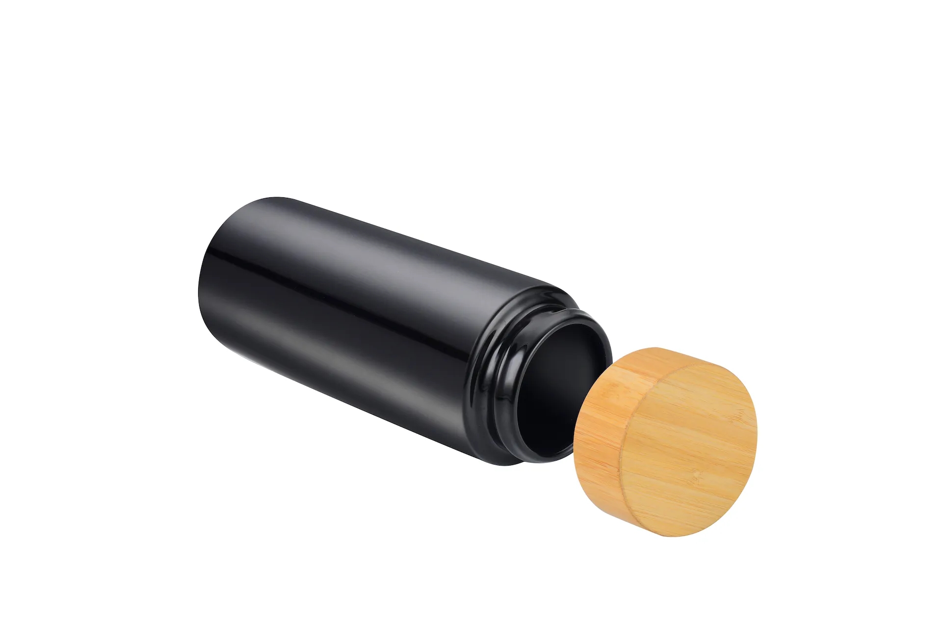 10oz Double Wall Ceramic Bottle w/ Bamboo Lid 1