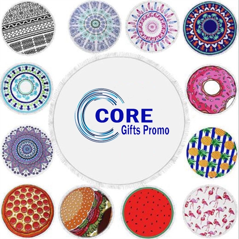 Custom Pattern Microfiber Round Beach Towel 4