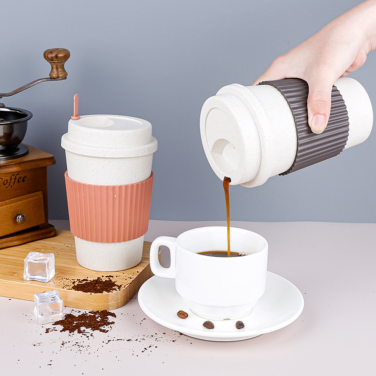 Natural Wheat Straw Insulated Coffee Cup 3