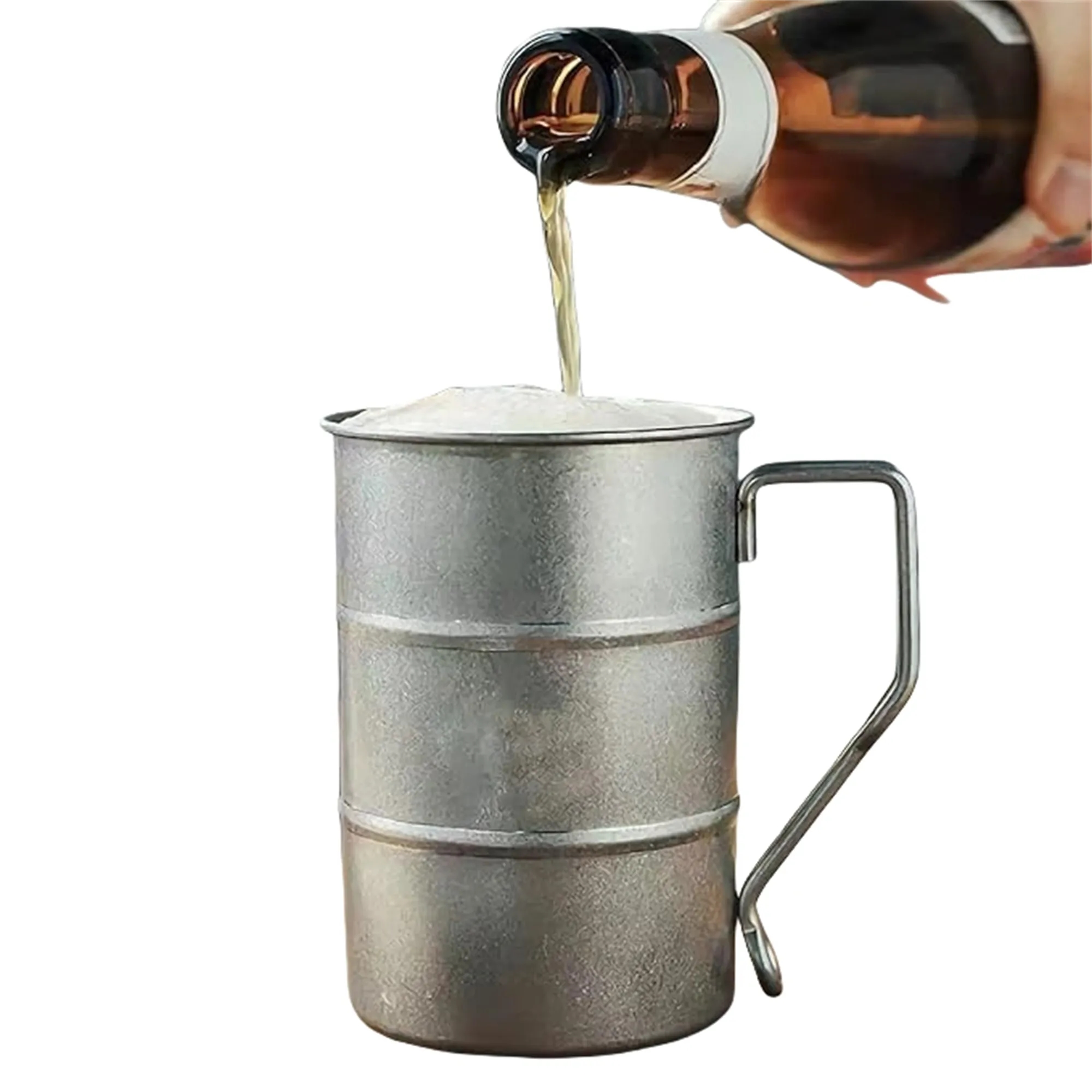 Vintage Frosted Stainless Steel Camping Mug 3