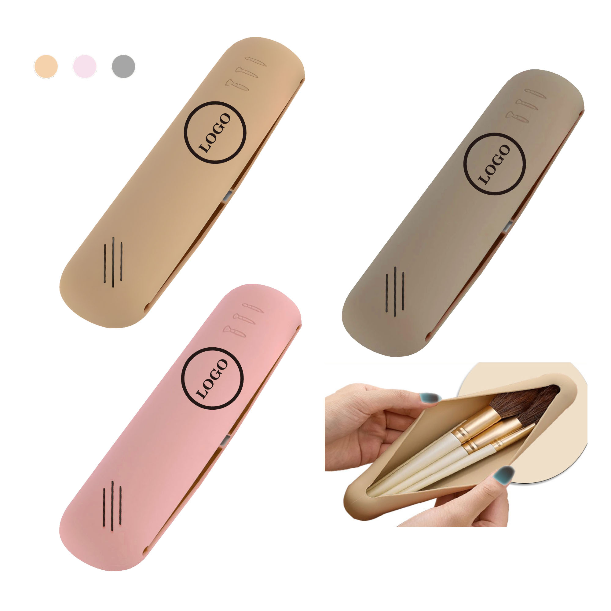 MOQ50 Silicone Makeup Brush Storage Bag 2