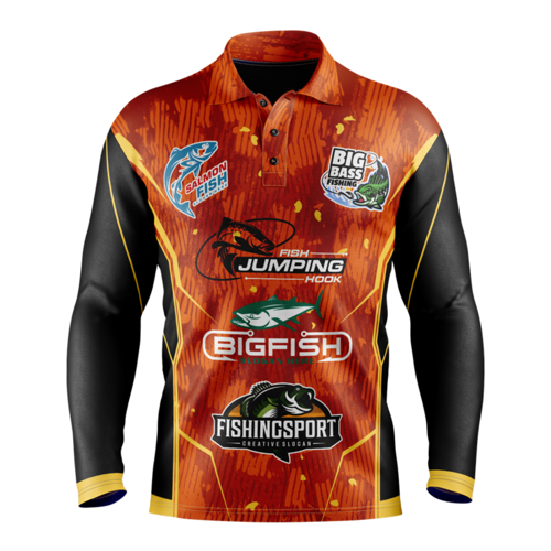 Unisex & Kids' Sublimation Long Sleeve Fishing Henley - 165G 1