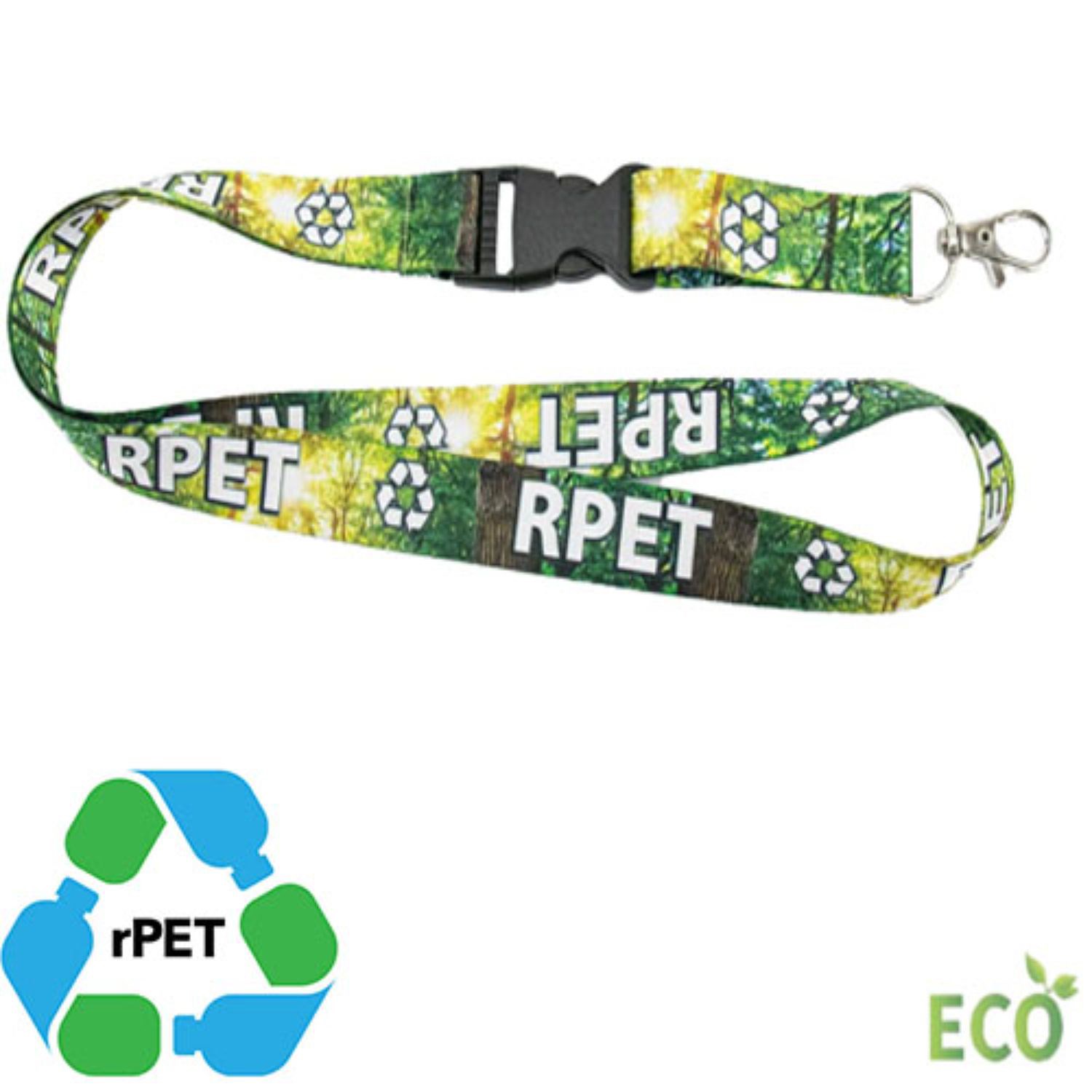 rPET Dye-Sublimated Eco-friendly Lanyard w/ Buckle Release 3