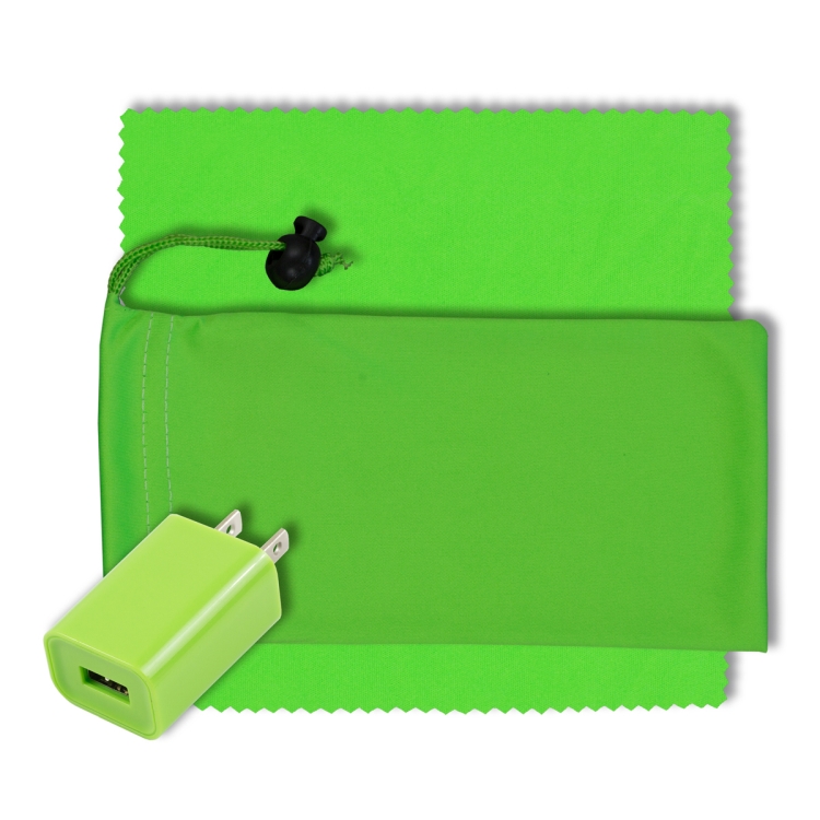 "Montana" Mobile Tech Wall Charger Kit in Microfiber Cinch Pouch 2
