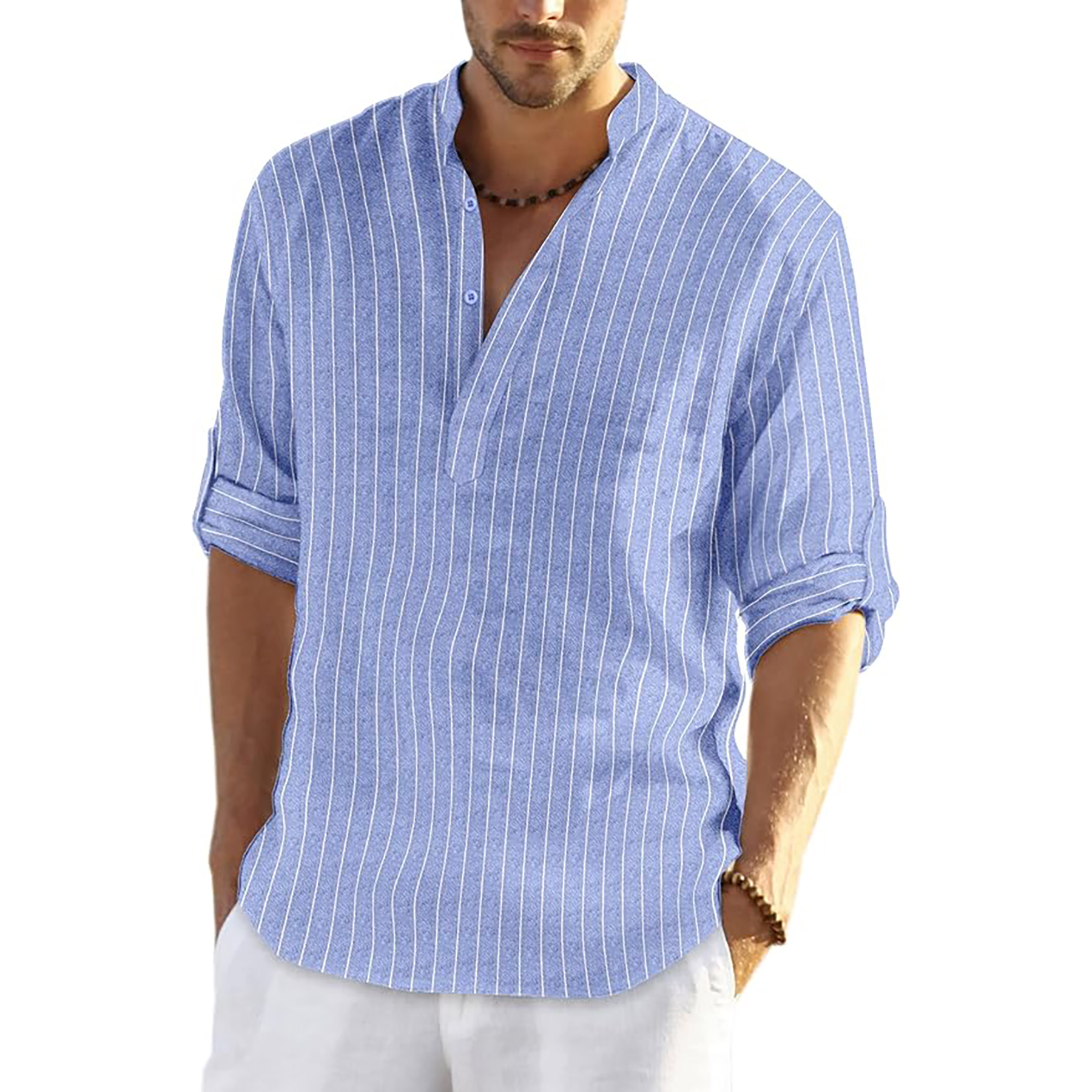 Casual Henley Collar Shirt 5