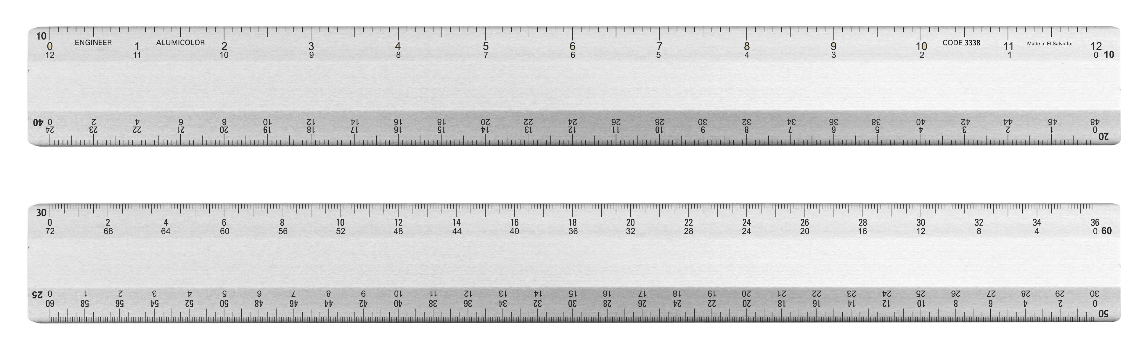 12" 4-Bevel Double-Calibration Engineer Scale 8