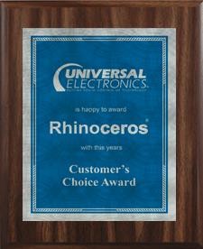 7" x 9" Classic Walnut Finish Plaque with a Blue/Silver Victory Sunray Plate 2