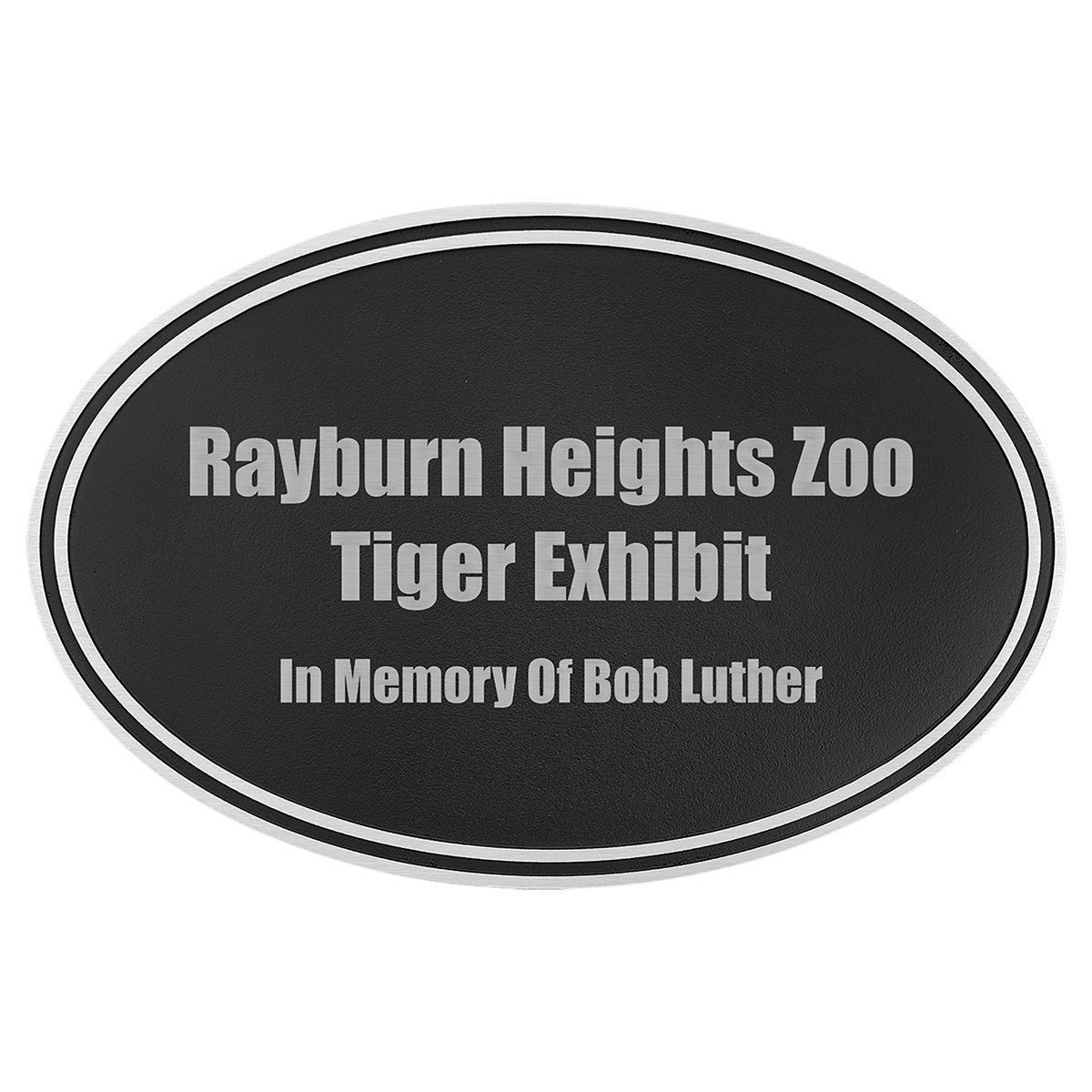 Oval Outdoor Cast Plaque-Stake Mount Silver