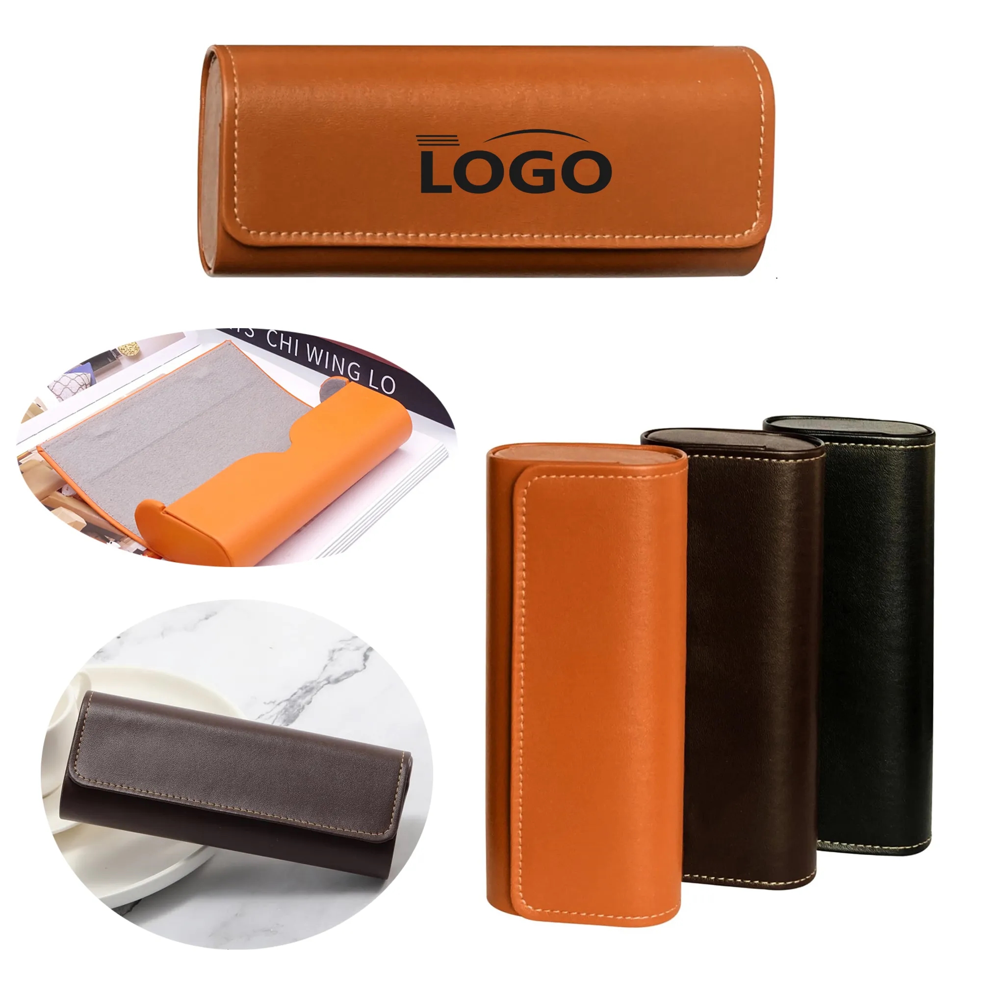 Leather Hard Shell Glasses Case 2