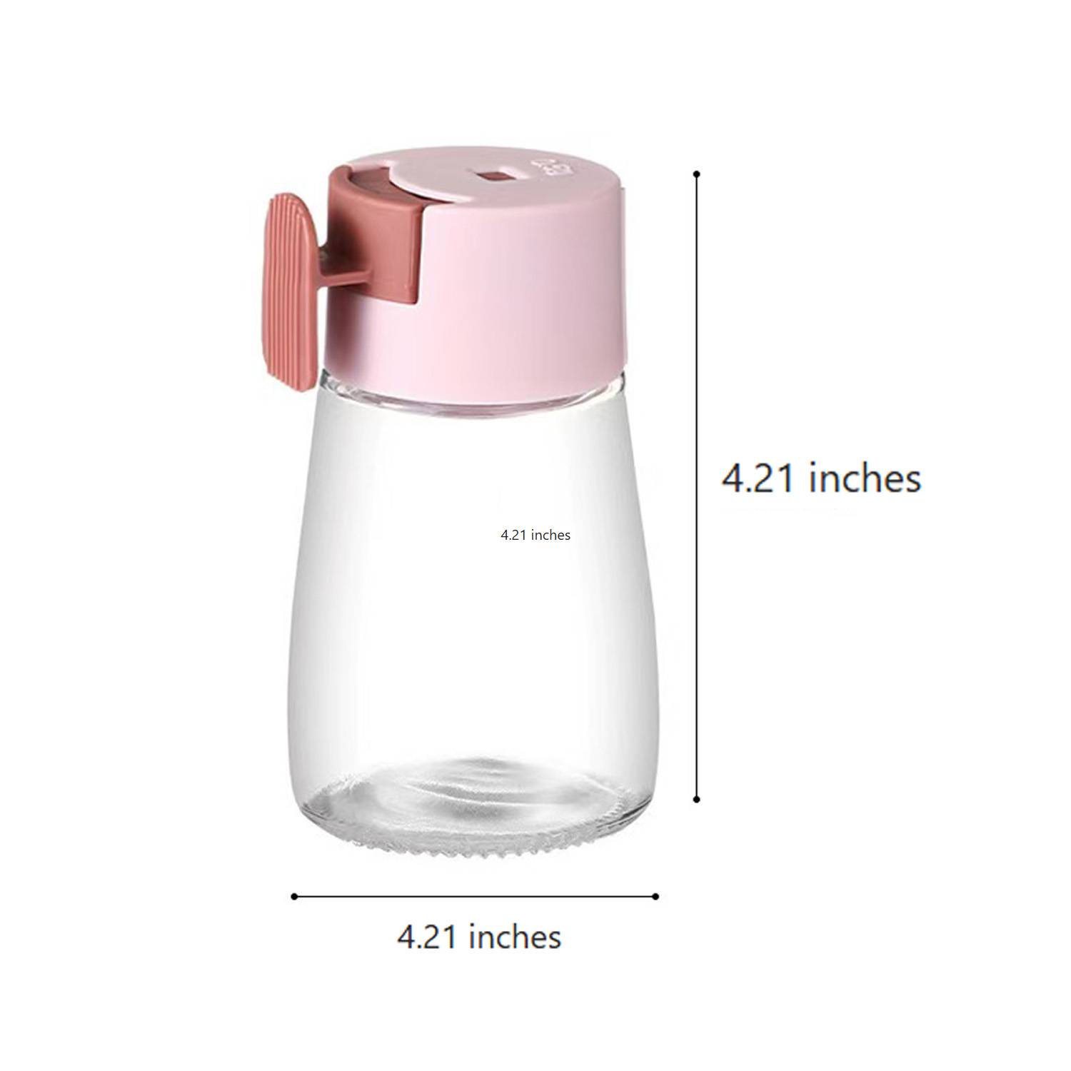 6oz Press-Type Glass Salt Shaker Precise Seasoning Dispenser 7