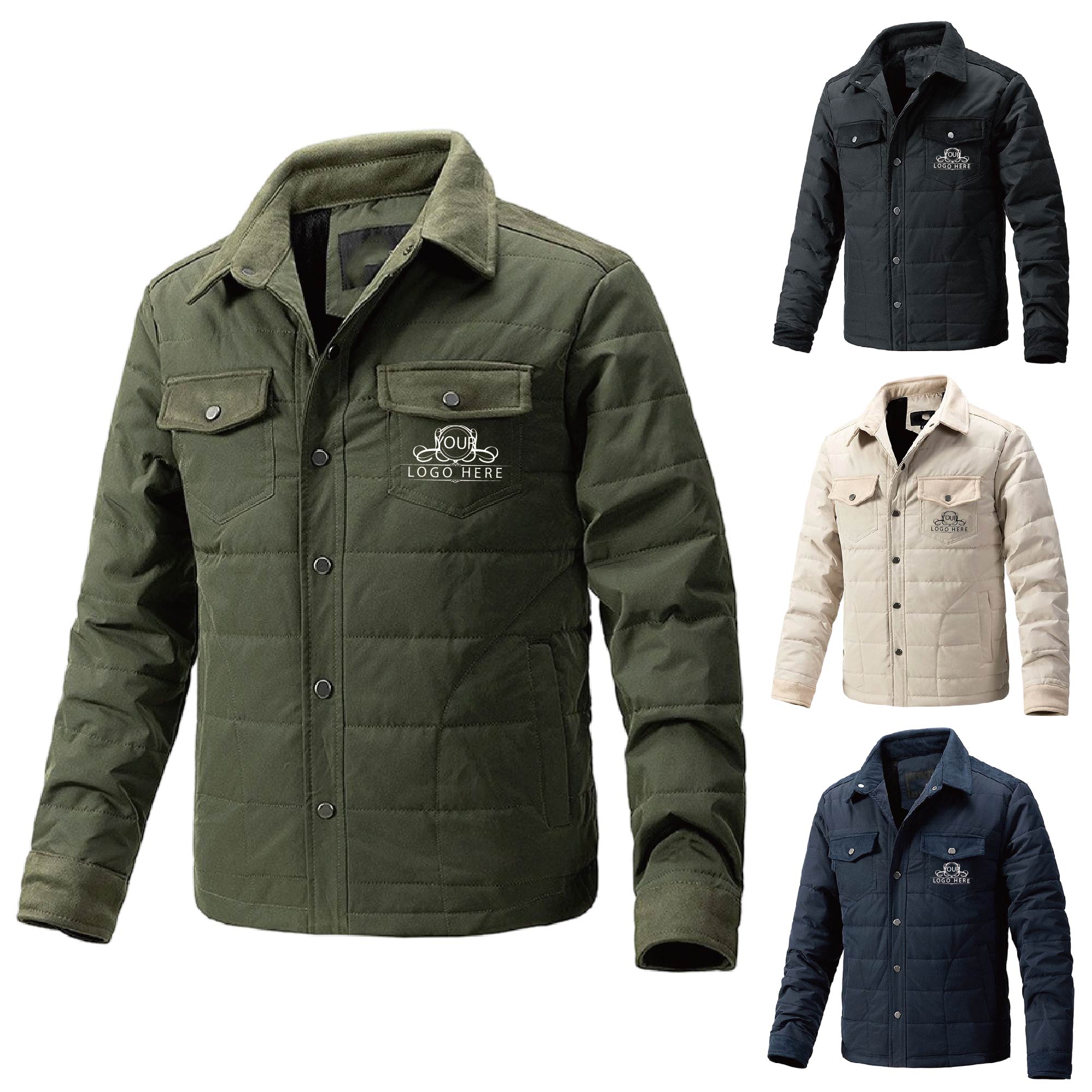 Man Solid Lapel Neck Jacket 2