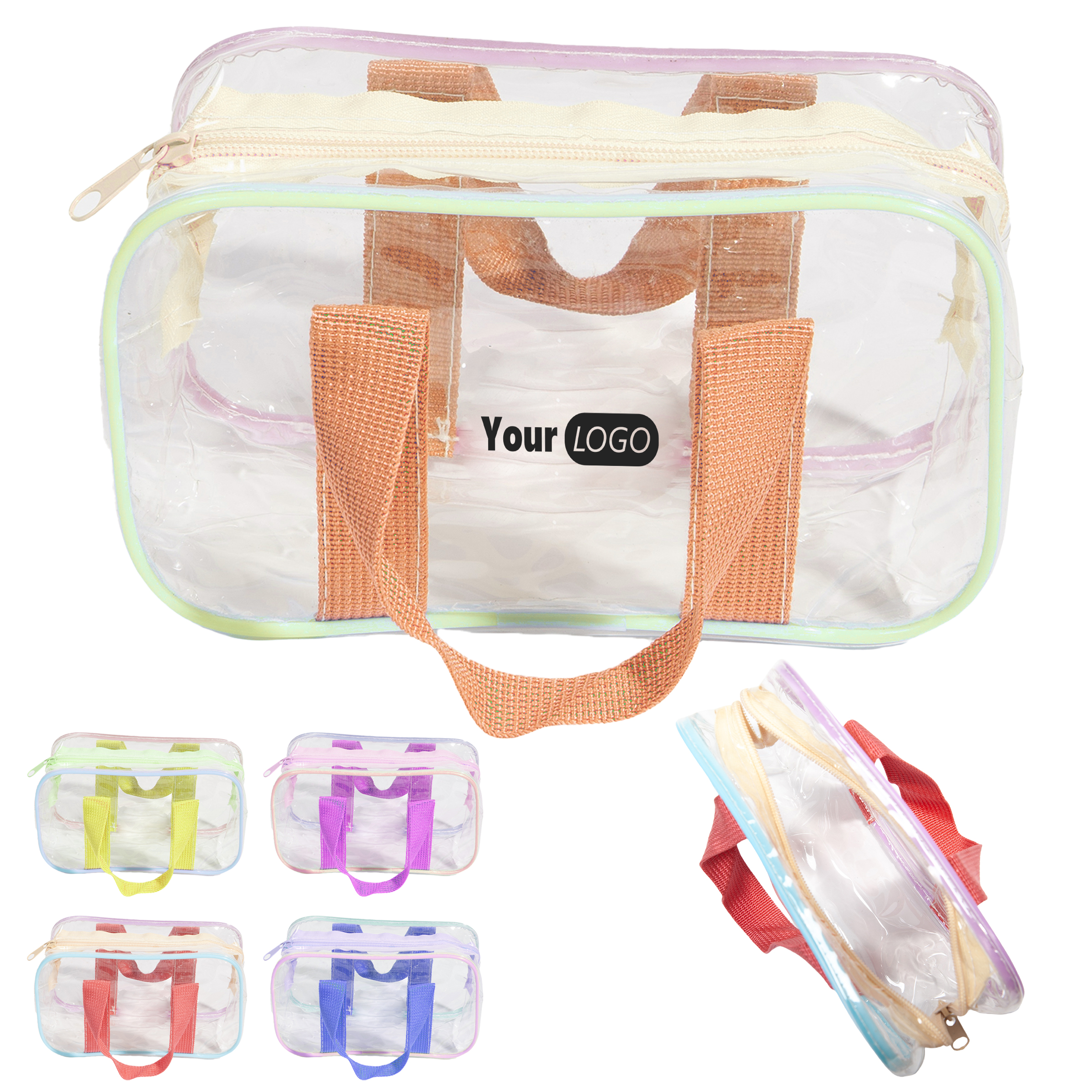 Pvc Vibrant Transparent Cosmetic Bag With Custom Logo 2