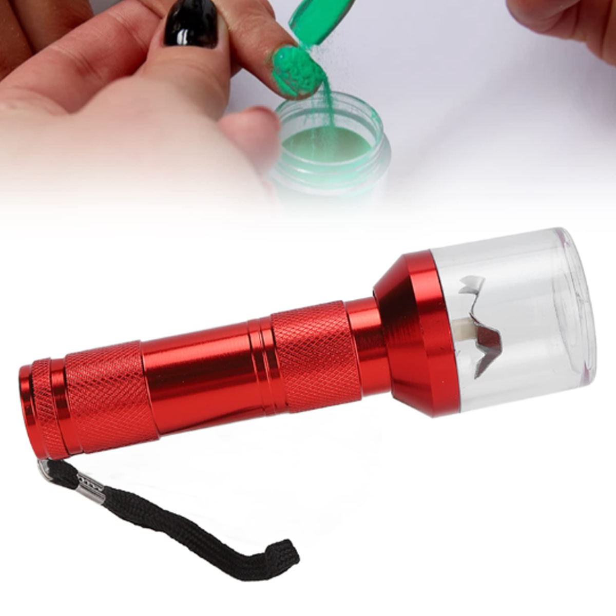 LED Flashlight Grinder Combo with Metal Body and Jar Base 6