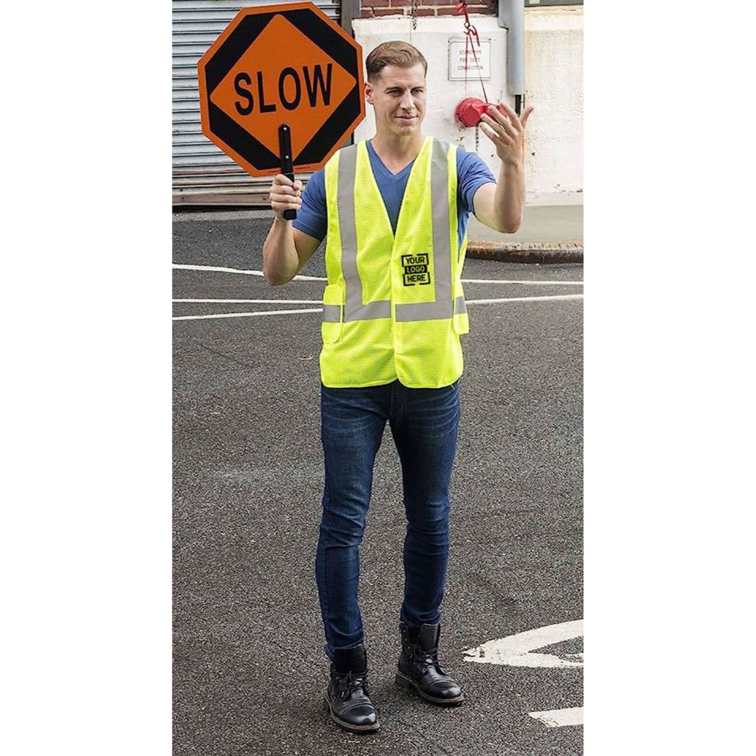 3.8 Oz. Class 2 Hi Vis Adjustable Breakaway Mesh Safety Vest 8