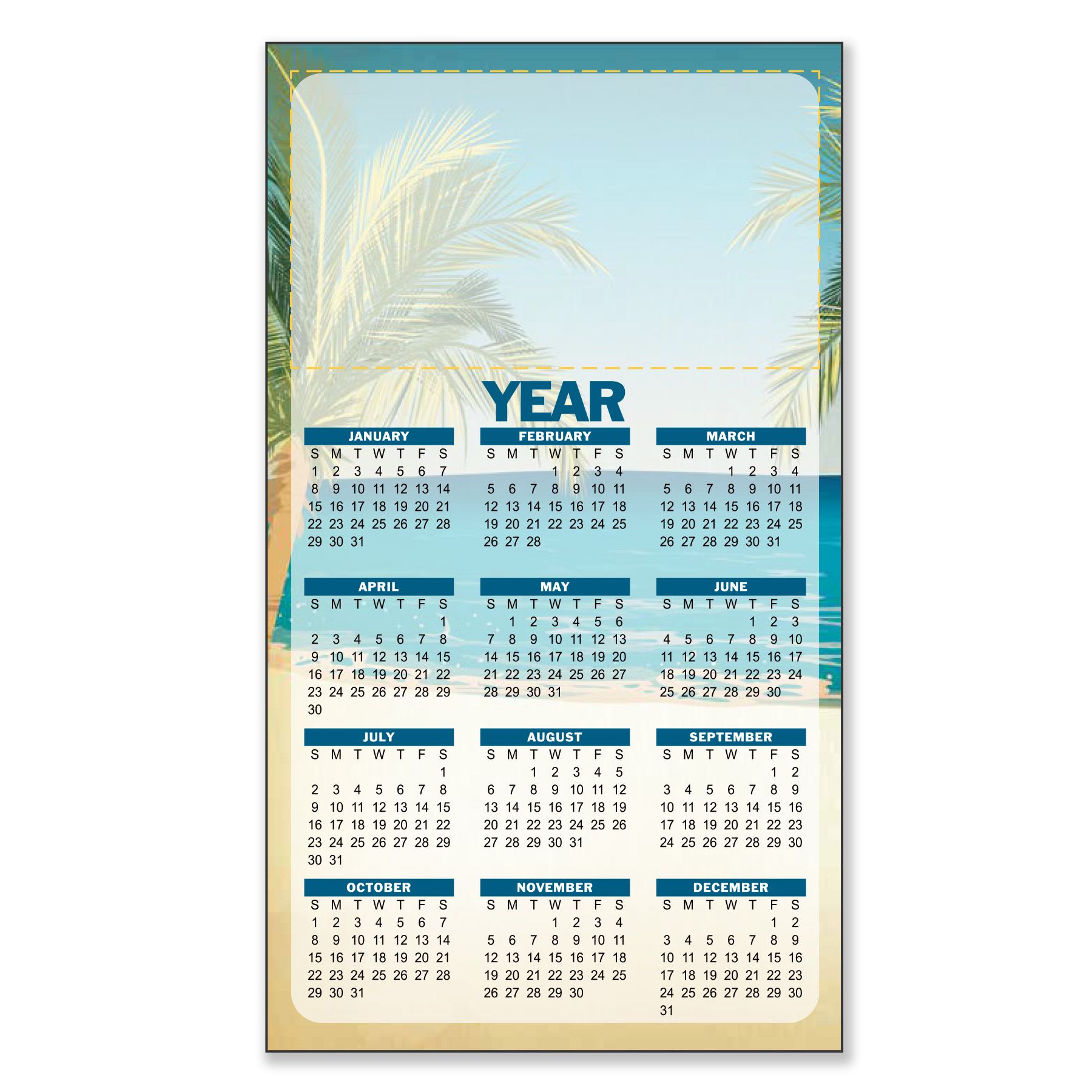 4" x 7" Large Magnetic Calendar 30 Mil 6