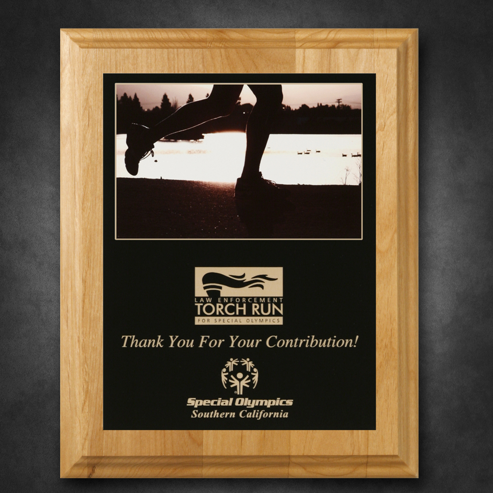 Alder Wood Plaque with Sublimated Plate 5