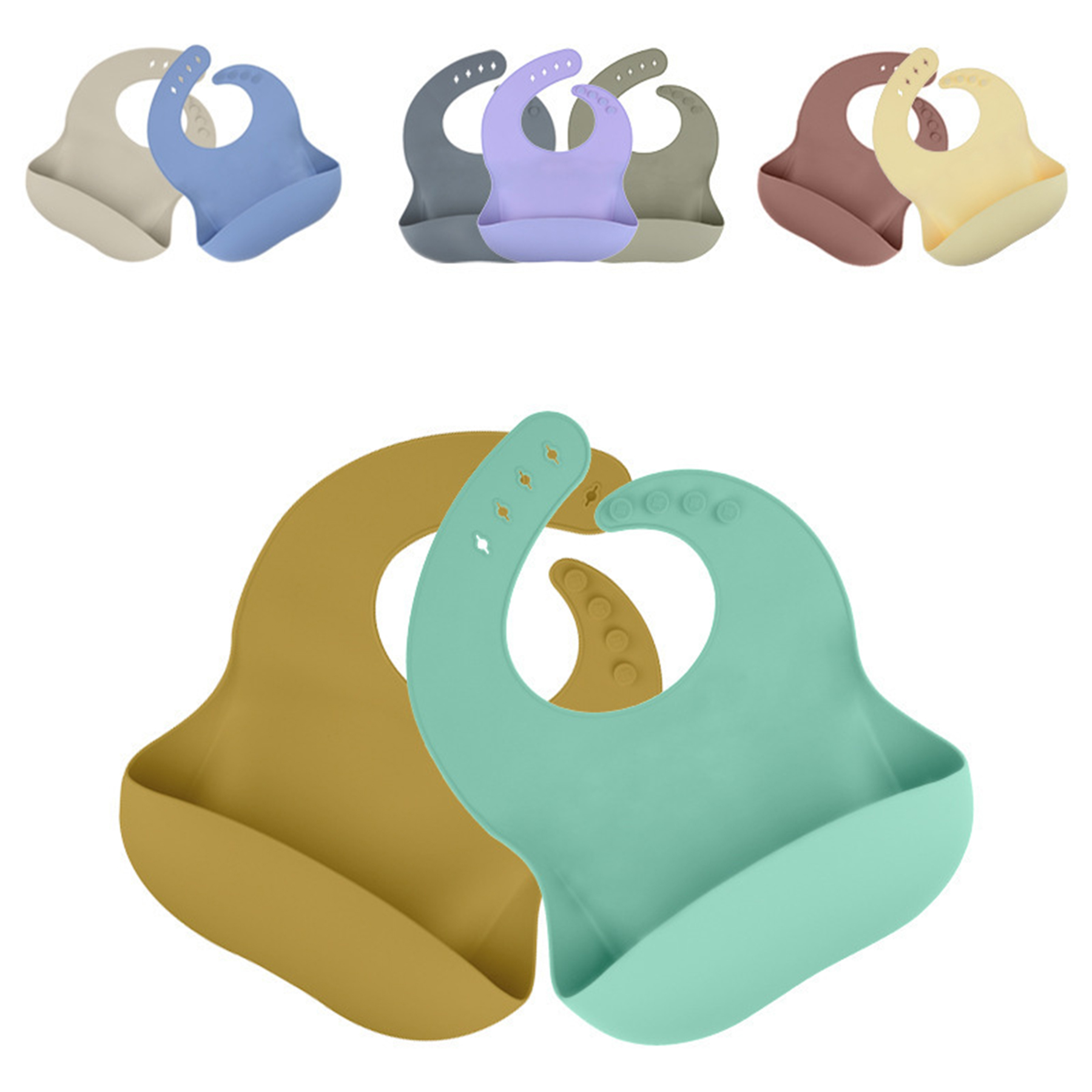Food-grade Silicone Collapsible Baby Bib 2