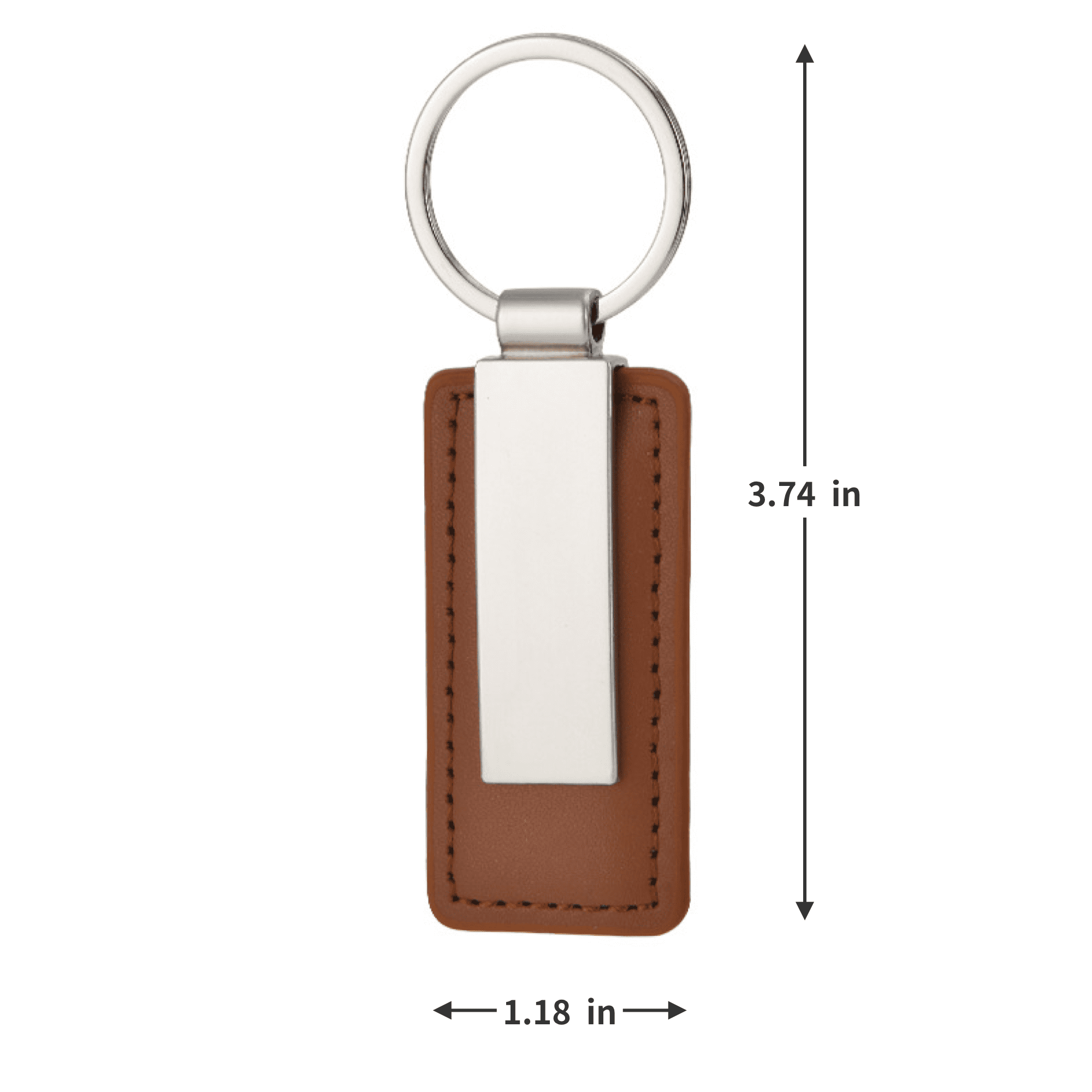 Metal Inserts Leather Keychain 4