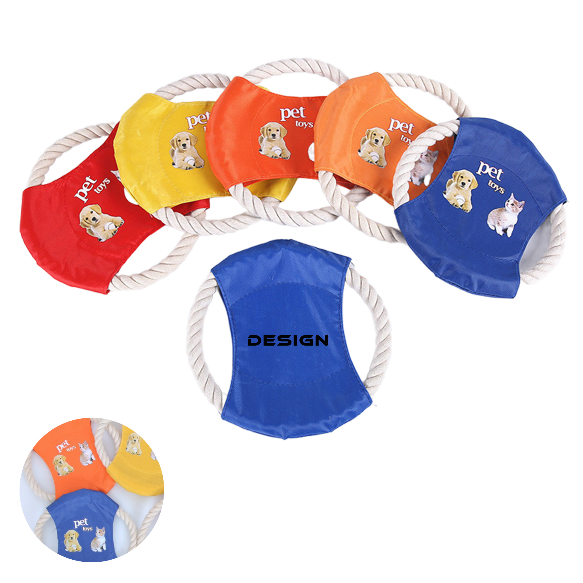 MOQ 50 Pet Cotton Rope Flying disc Durable Dog Chew Toy 1